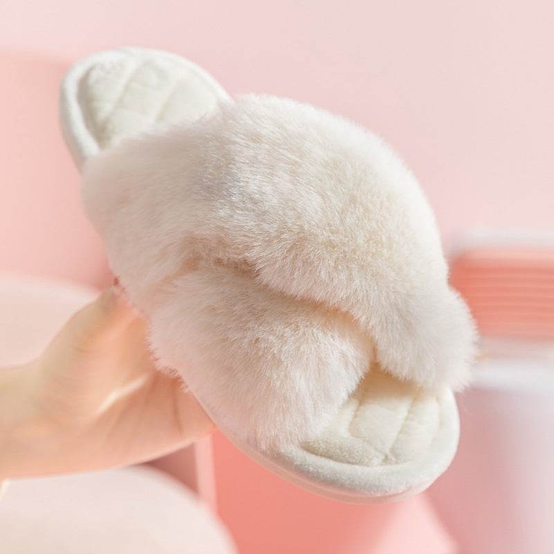 Cozy Cross Strap Plush House Slippers for Women & Men - Soft Indoor Slides for Home, Spa, Dorm & Relaxation