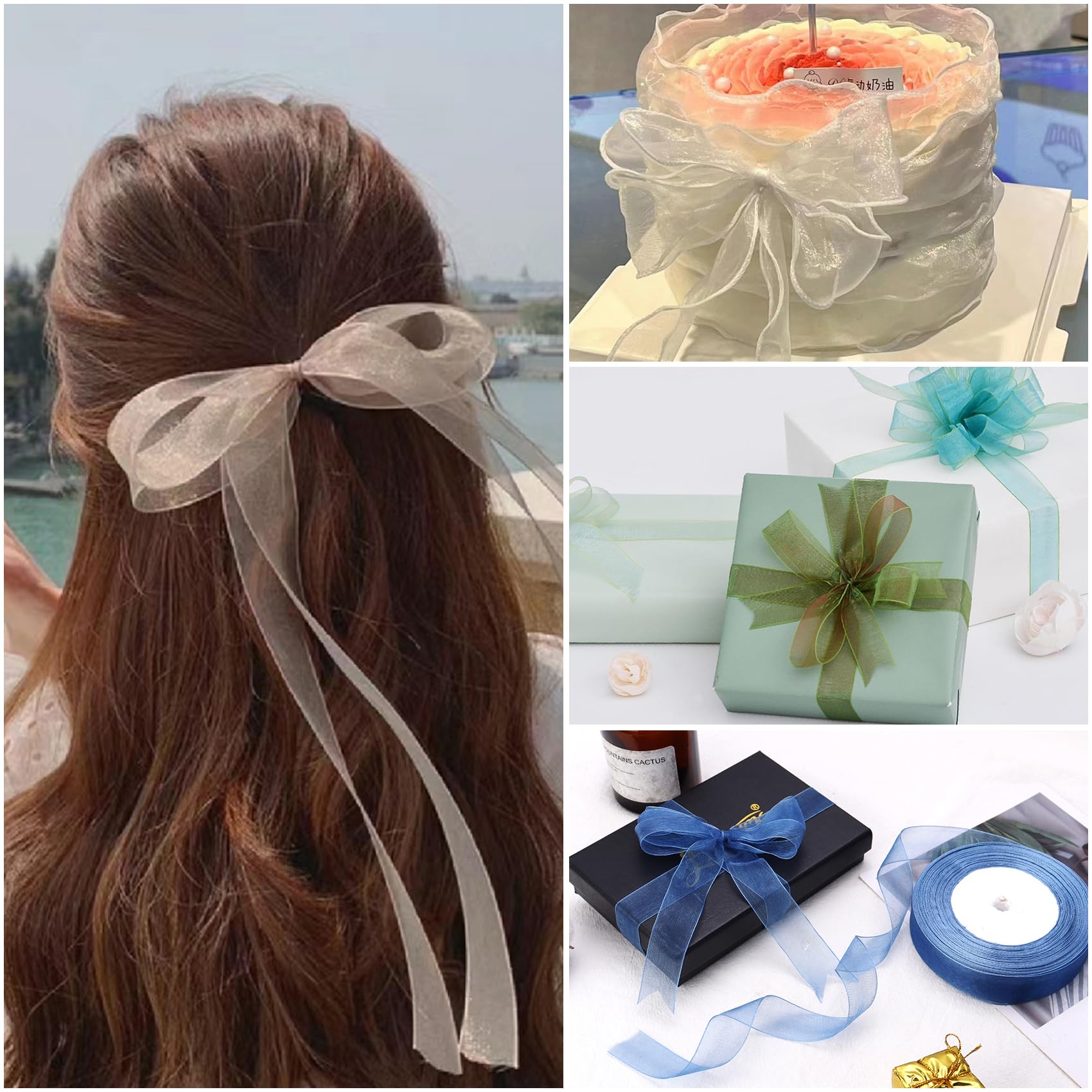 3/4 Inch Red Sheer Organza Ribbon - 50 Yards for Gift Wrapping, Flower Bouquets, Wedding Invitations & Crafts | Perfect for Christmas, Halloween & Party Decorations