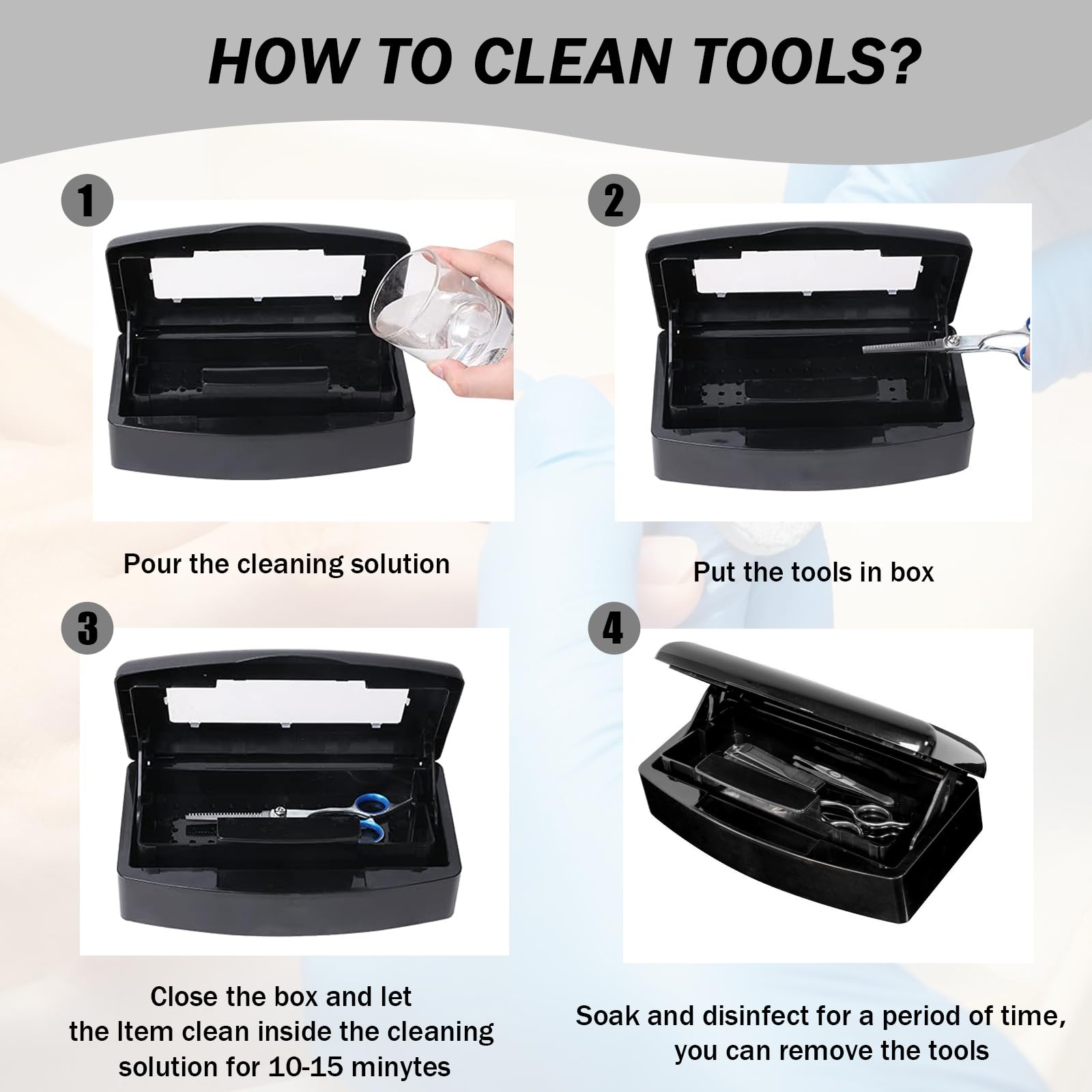 BUCICE UV Nail Tool Sterilizer Tray - Professional Salon-Grade Sterilization for Tweezers, Nail Clippers & Beauty Tools (Black) | Essential for Nail Technicians, Hair Salons & Home Manicure Kits