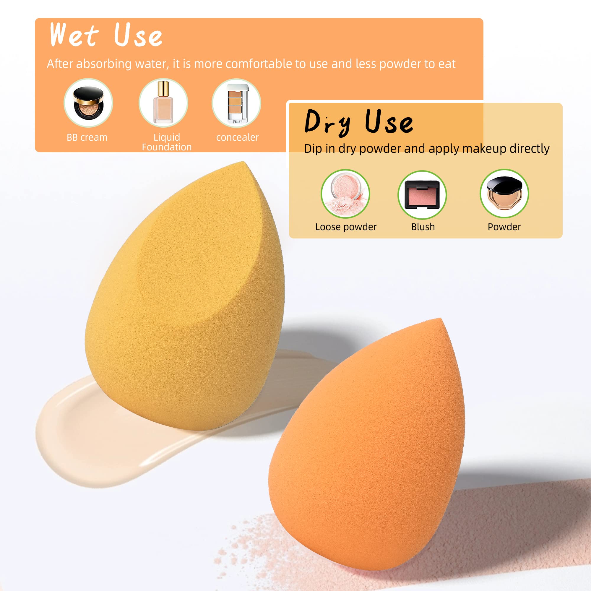 COSTICA Makeup Sponge Set - 8 pcs Multi-Colored Beauty Blenders for Flawless Liquid Foundation Application | Perfect for Professional Makeup & Everyday Use