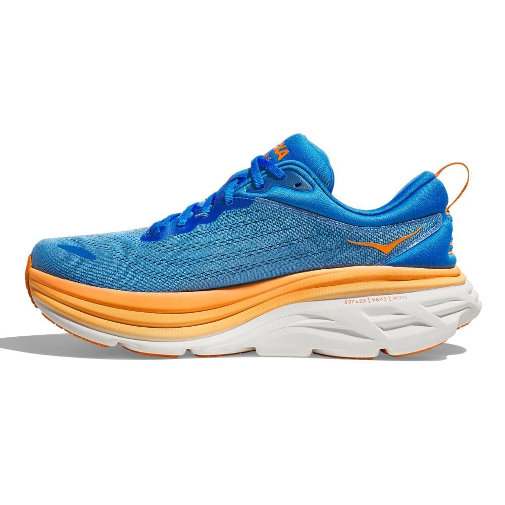 Hoka Men's Bondi 8 Running Shoes - Lightweight Cushioned Sneakers for Marathon, Jogging & Walking - Breathable Mesh Upper with Maximum Support & Comfort