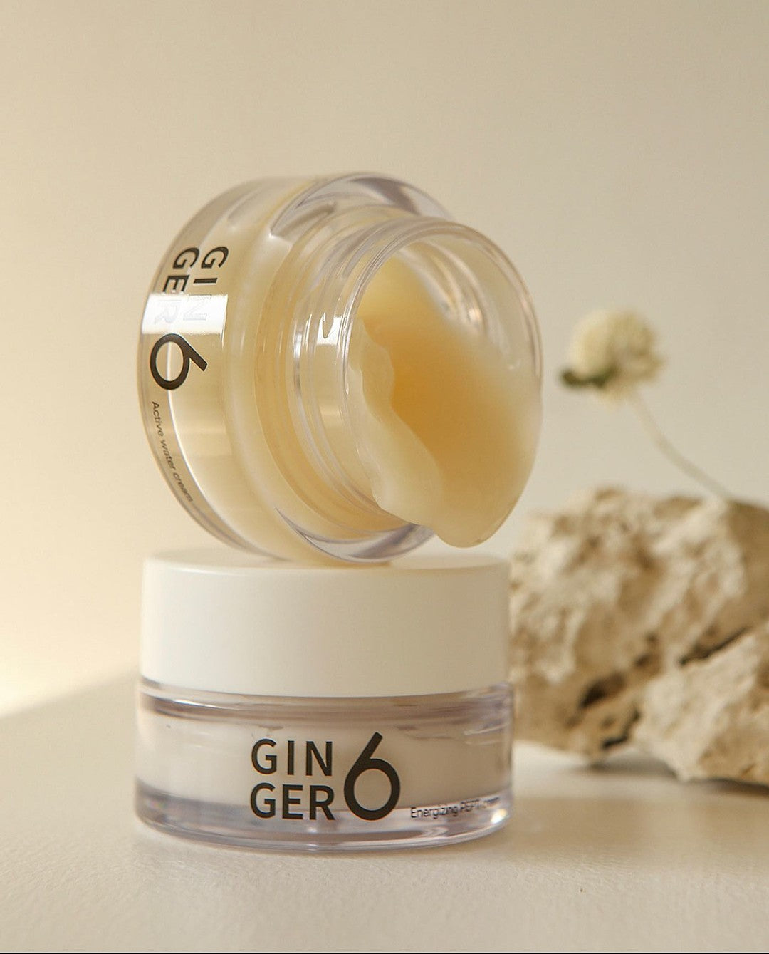 Ginger6 Active Water Cream 50ml - Hydrating Moisturizer for Dry Skin | Day & Night Face Cream for Women & Men | Perfect for Daily Skincare Routine & Travel
