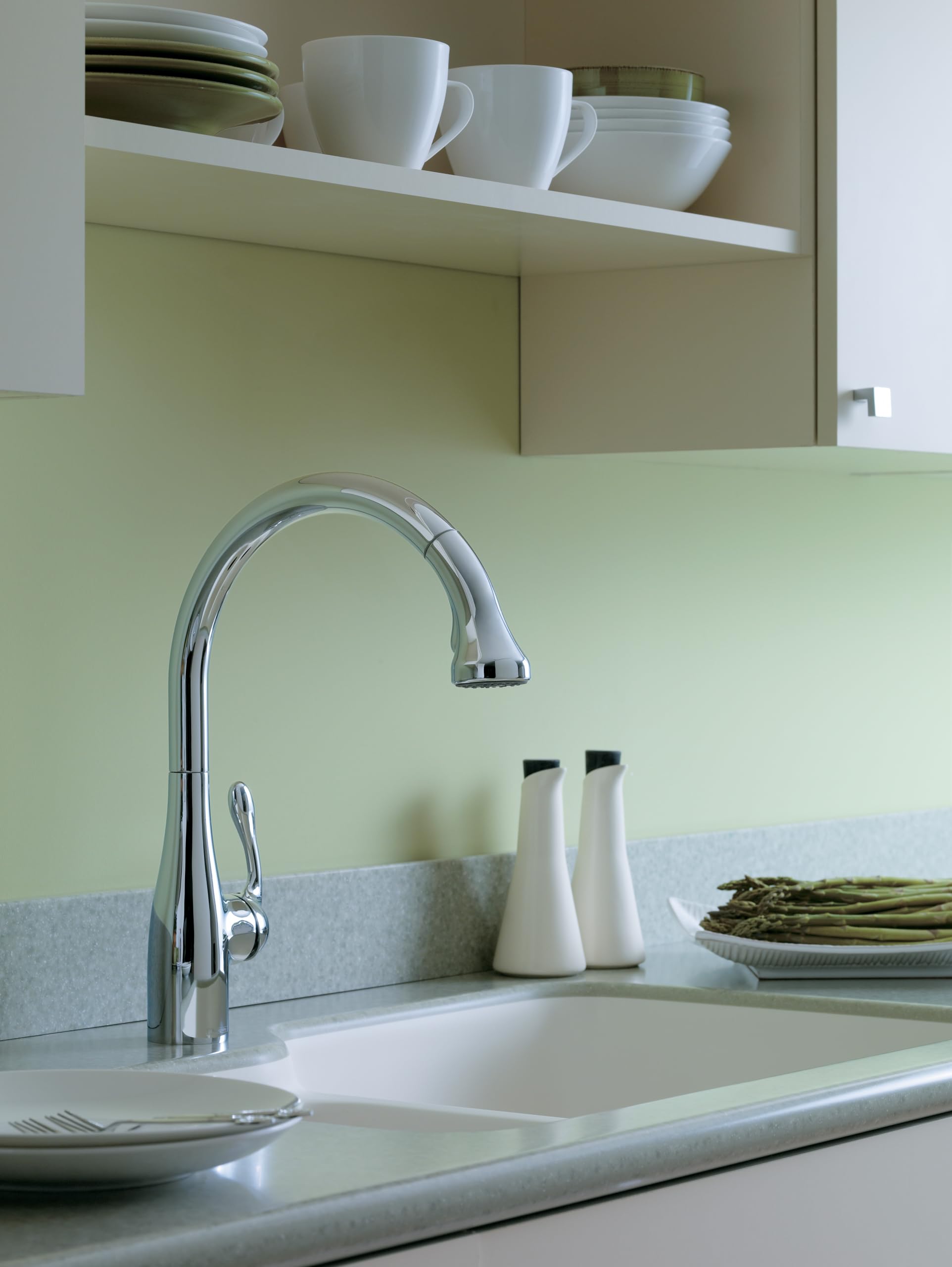 Hansgrohe Allegro E Gourmet Chrome High Arc Pull-Down Kitchen Faucet with Magnetic Docking Spray Head - 14.75