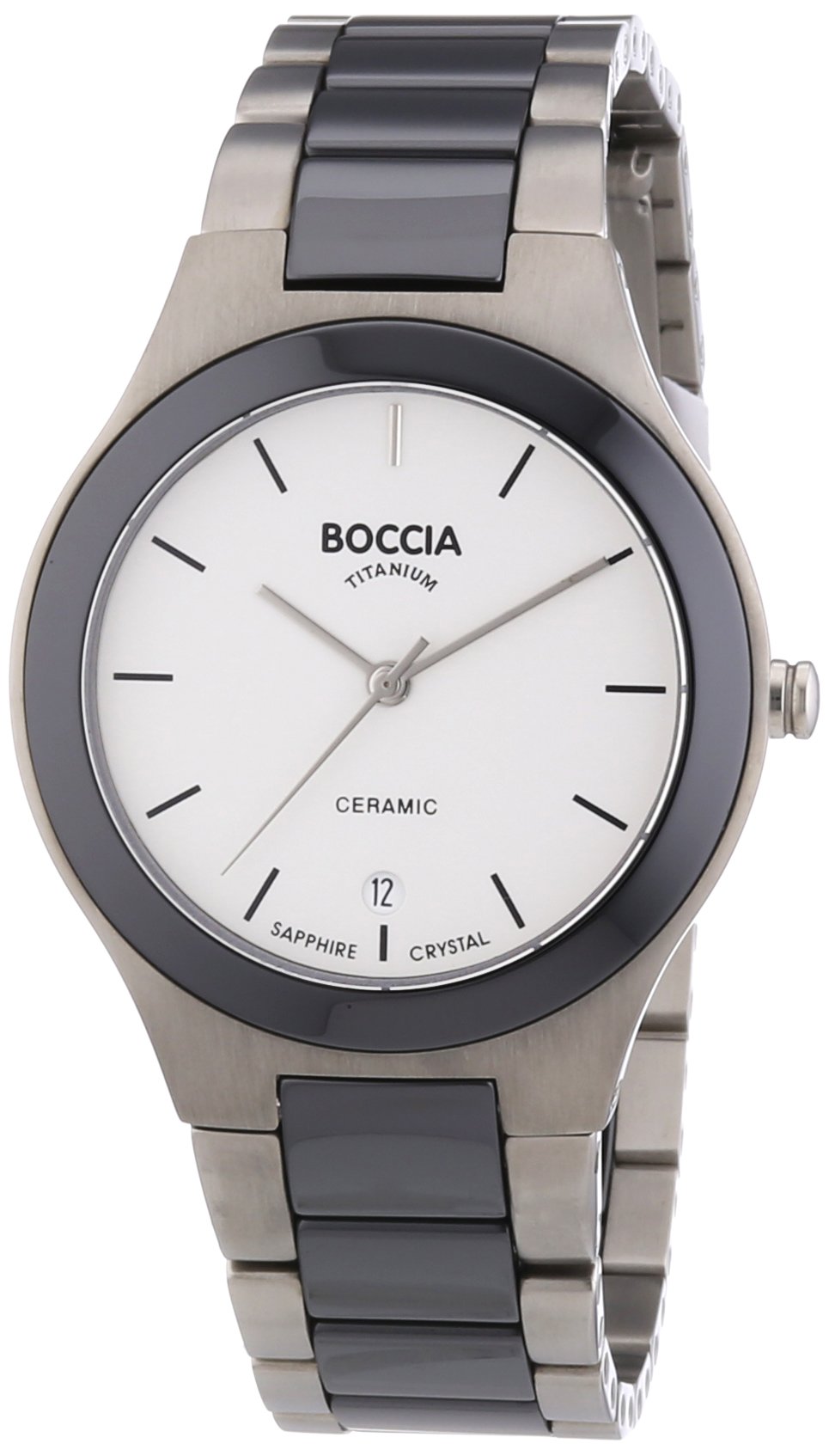 Boccia B3564-01 Men's Ceramic & Titanium Bracelet Watch - Waterproof Luxury Dress Watch for Business, Formal Events & Everyday Wear