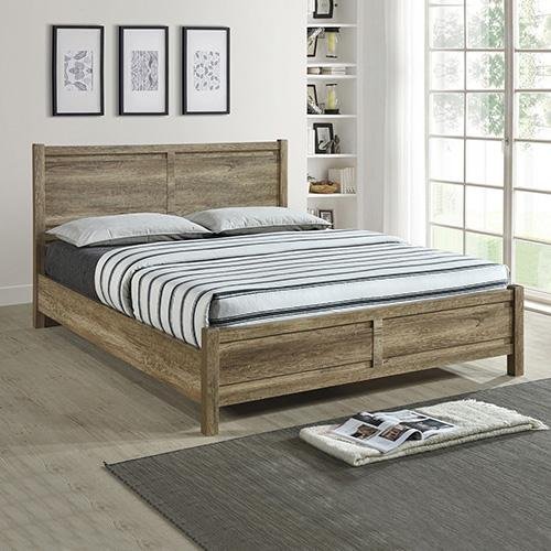 Solid Oak Wooden Double Bed Frame - Queen Size, Natural Finish | Sturdy & Elegant Bedroom Furniture for Master Bedroom or Guest Room
