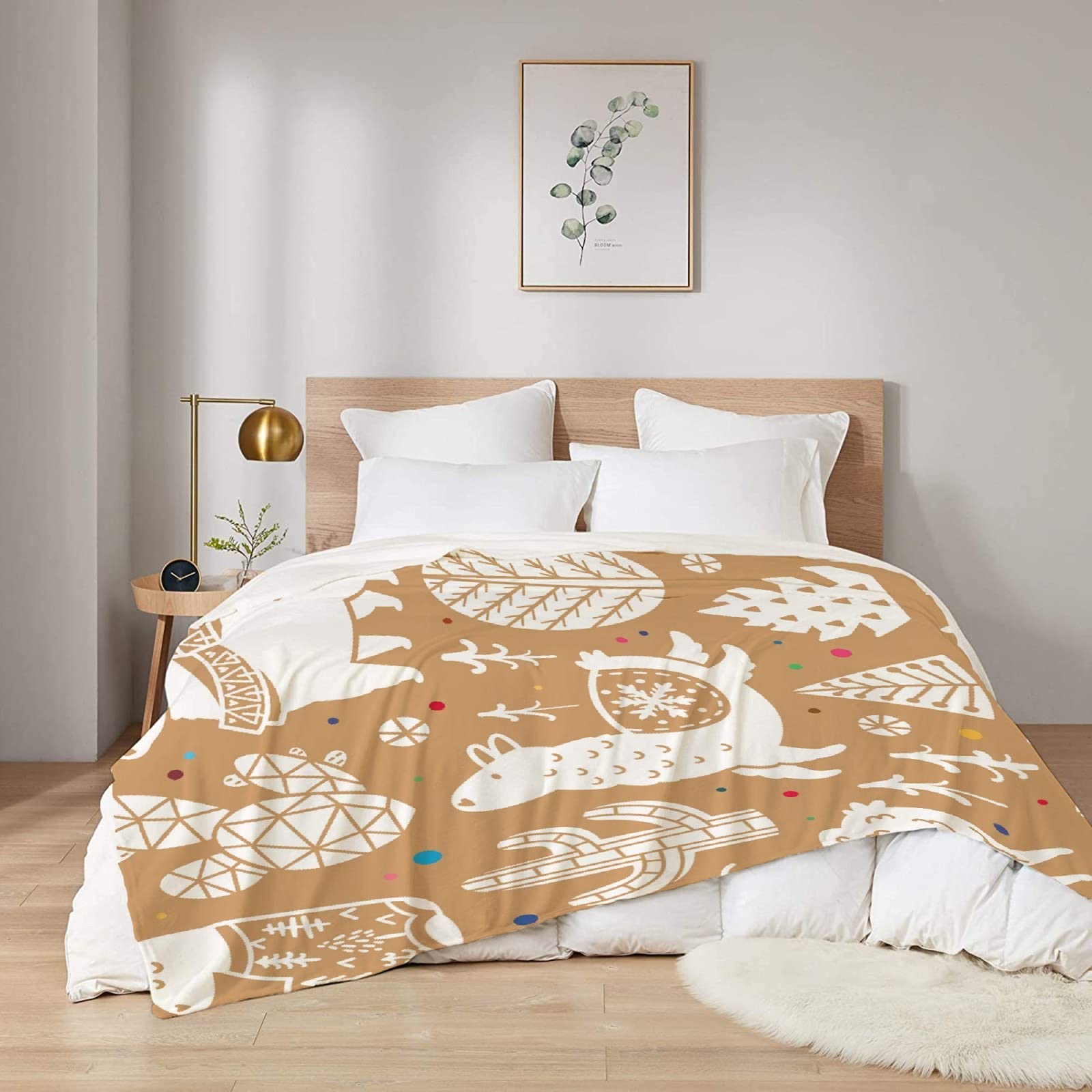 Christmas Llamas Flannel Blanket - Ultra Soft & Warm 50x40 Inch Cozy Shaggy Throw for Bed, Couch, Sofa - Lightweight Home Decor for Kids & Family Use (Perfect for Winter Snuggling & Holiday Gift)