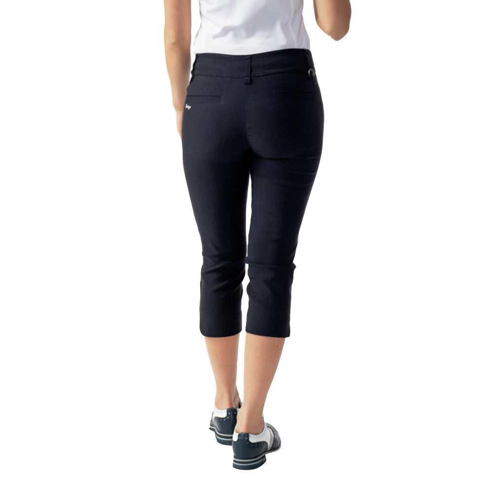 Women's Navy Blue Golf Capri Pants - Breathable Stretch Athletic Leggings for Daily Sports & Workout | Perfect for Golf, Yoga, Running & Gym