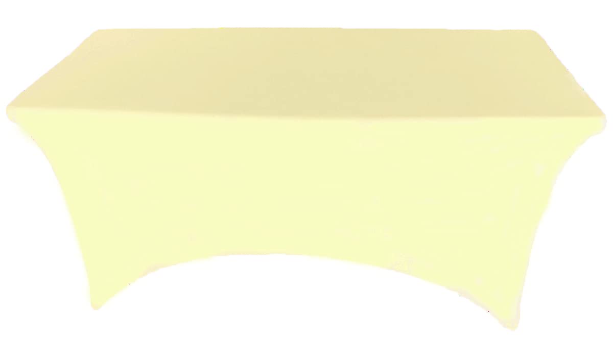 6ft Ivory Stretch Tablecloth for Folding Tables - Party & Wedding Decor