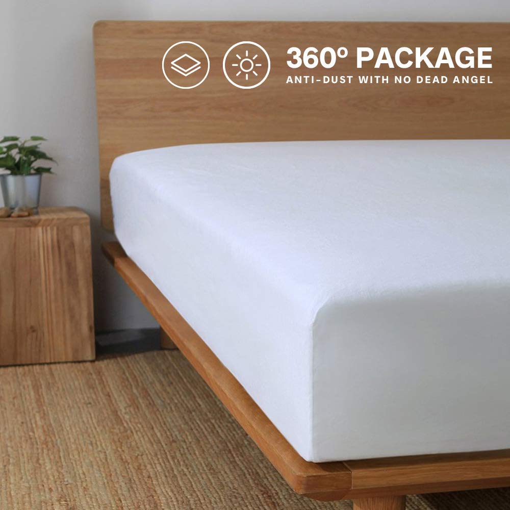 Luxury 100% Belgian Linen Sheet Set - Queen Size 4-Piece (Flat Sheet, Fitted Sheet, 2 Pillowcases) - Handmade Hemstitch White Flax Bedding - Breathable & Soft Farmhouse Style for Comfortable Sleep - Perfect for Master Bedroom, Guest Room & Airbnb