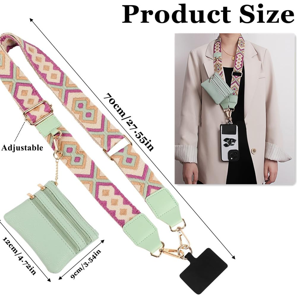 Universal Phone Lanyard with Zippered Pouch - Crossbody Wrist Strap & Wallet for iPhone, Samsung & Smartphones - Perfect for Travel, Shopping & Hands-Free Convenience