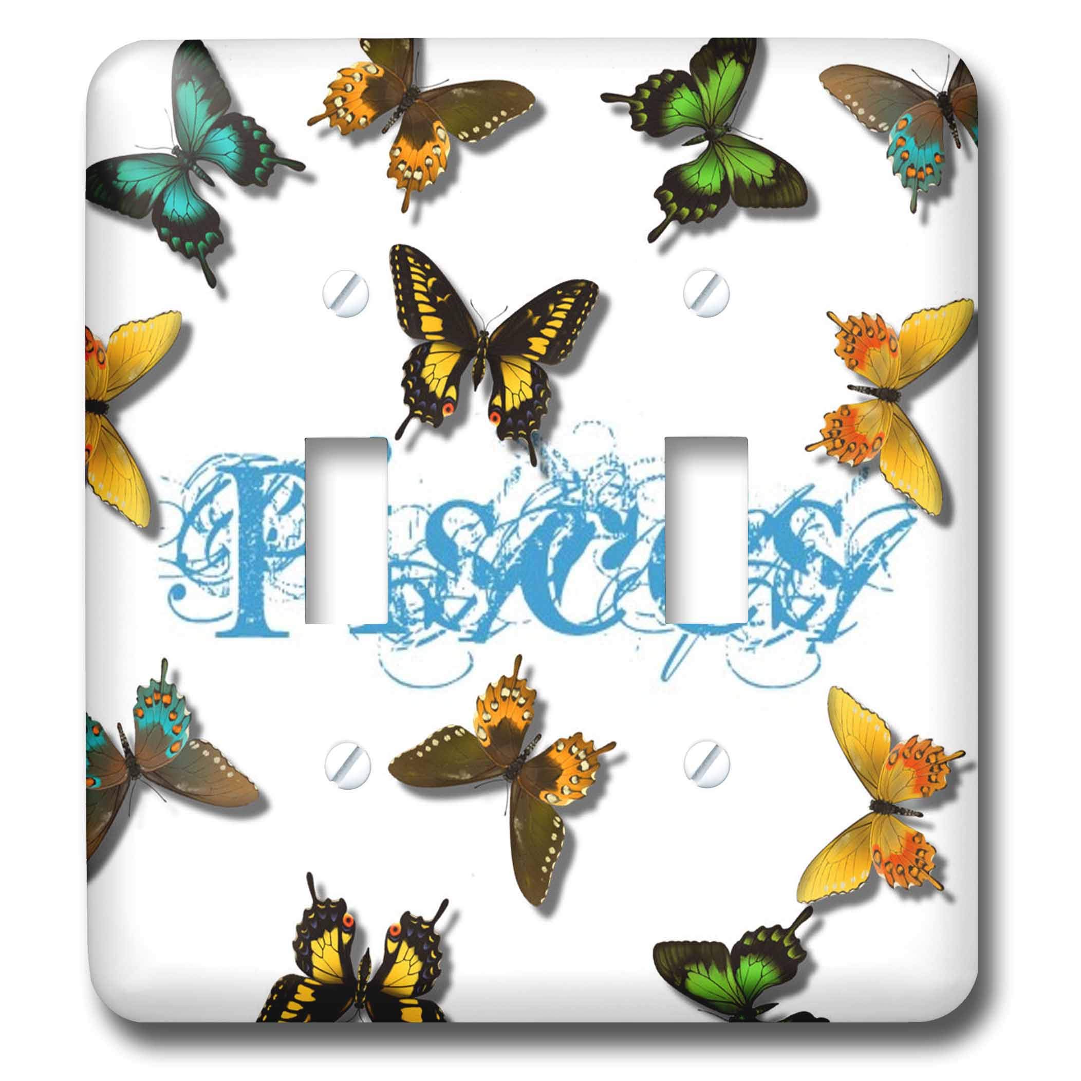 3D Rose Pisces Butterflies Toggle Switch - Multi-Color Decorative Light Switch Cover for Home, Bedroom, Bathroom & Office Decor