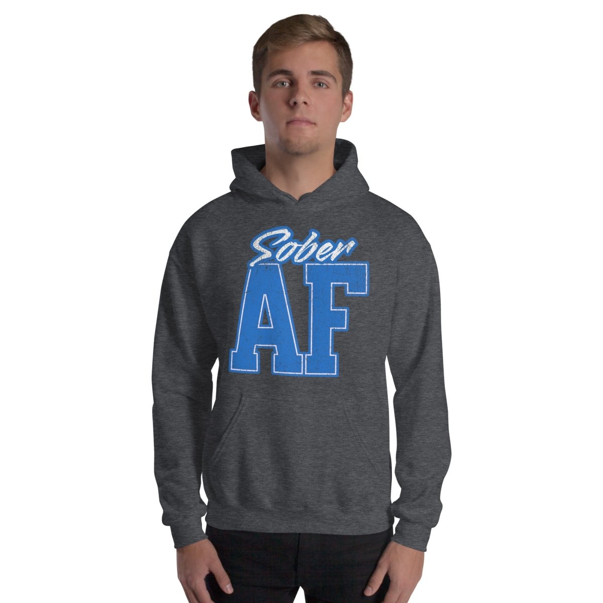 Sober AF Collegiate Unisex Hoodie - Comfortable Pullover Sweatshirt for Men & Women | Perfect for College, Gym & Casual Wear