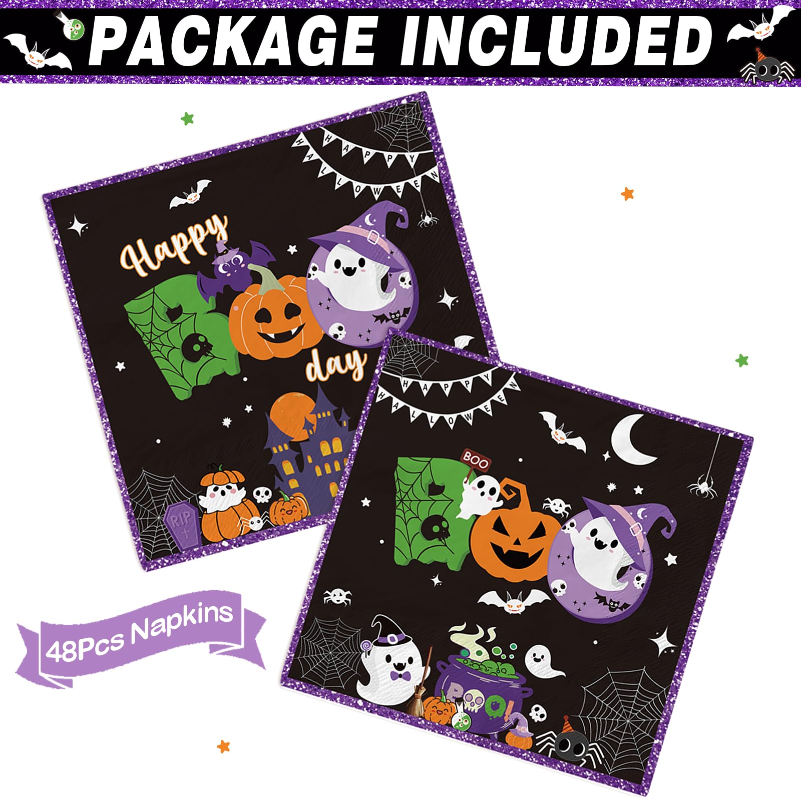 Booday Premium Party Napkins - Fun & Colorful Disposable Napkins for Kids & Adults - Perfect for Birthday Parties, Baby Showers & Celebrations