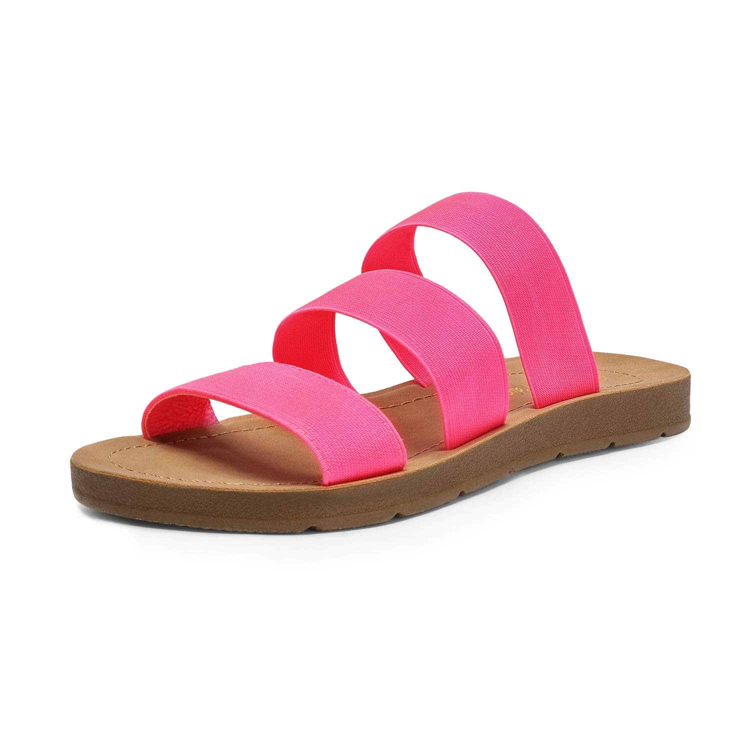 DREAM PAIRS Women's Comfortable Open Toe Slide Sandals - Breathable Summer Slip On Flat Sandals for Beach, Pool, and Casual Outings