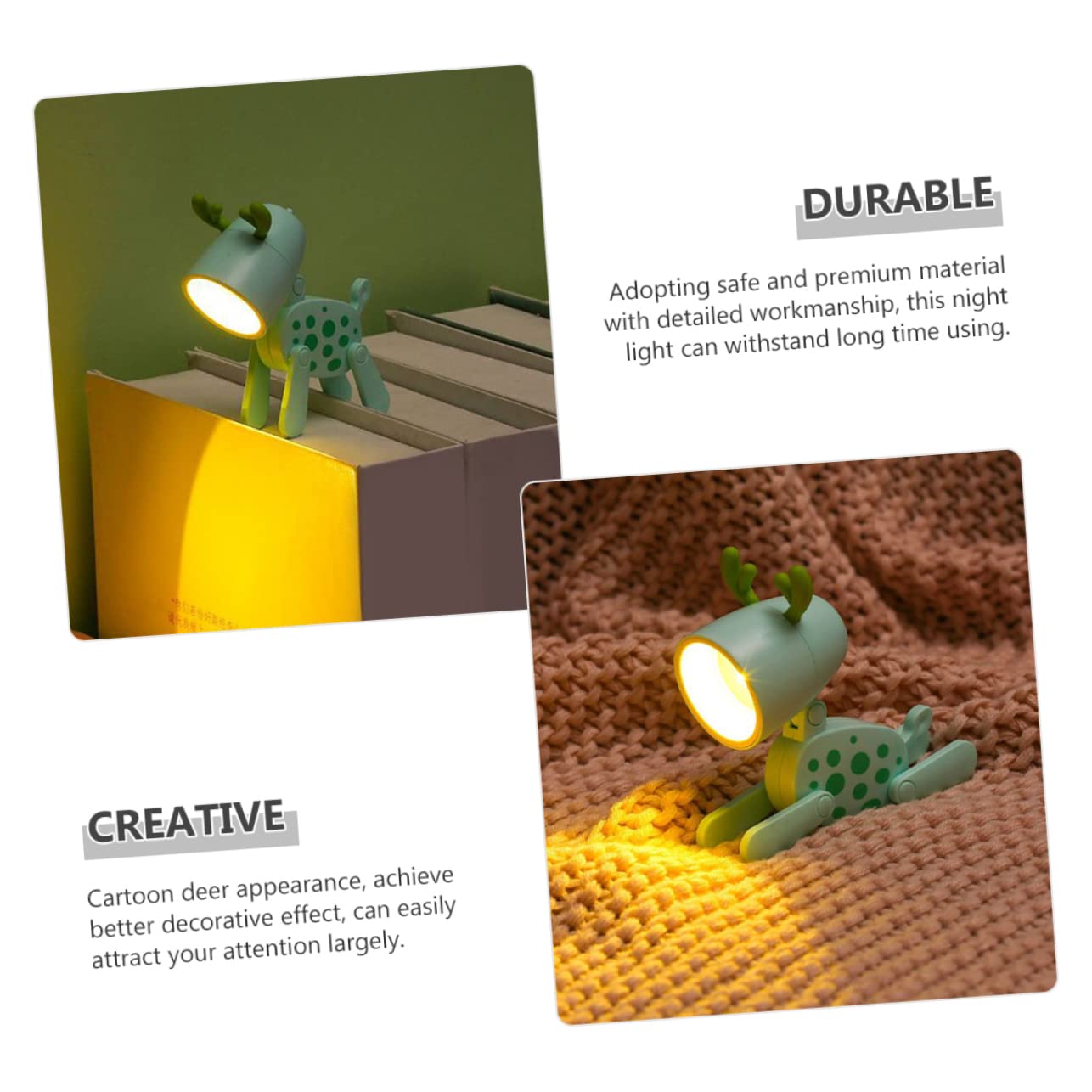 Veemoon Unique Deer Night Light - LED Kids Room Lamp, Creative Decorative Nightlight for Bedroom, Nursery & Children's Playroom - Perfect for Bedtime, Reading & Creating Cozy Atmosphere