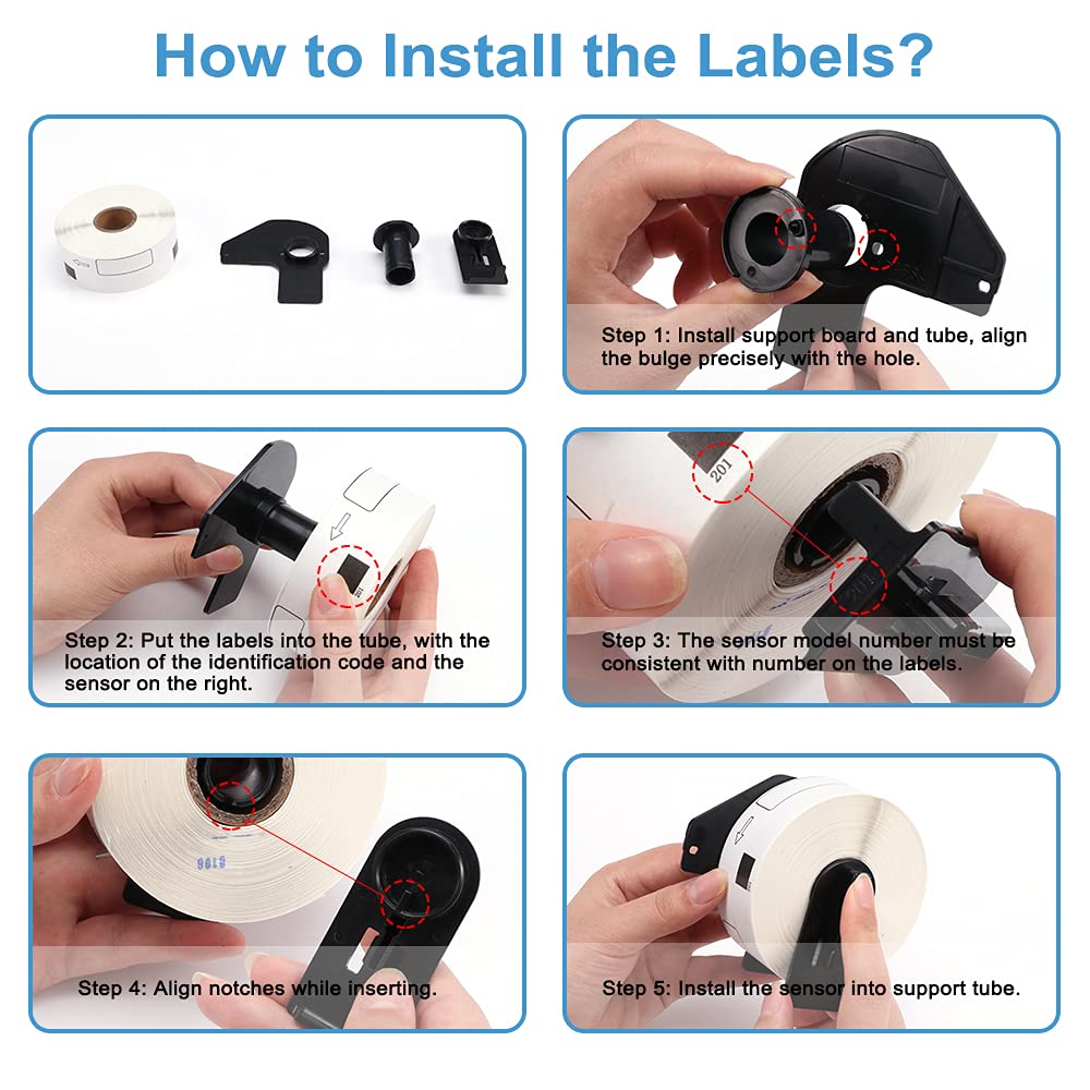 COLORWING 12 Rolls Compatible Brother QL-800 DK-1201 Address Labels (1.1