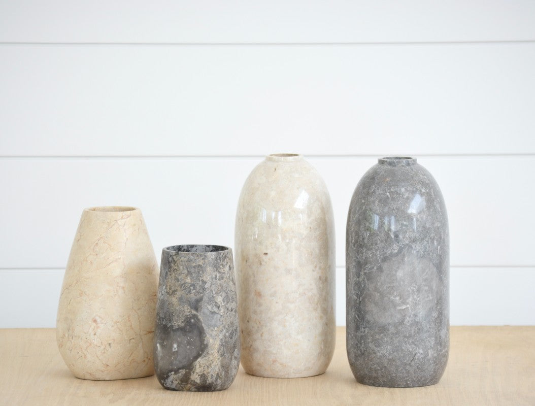 Handmade Carved Marble Vases - Elegant Home Decor for Living Room, Dining Table & Wedding Centerpieces