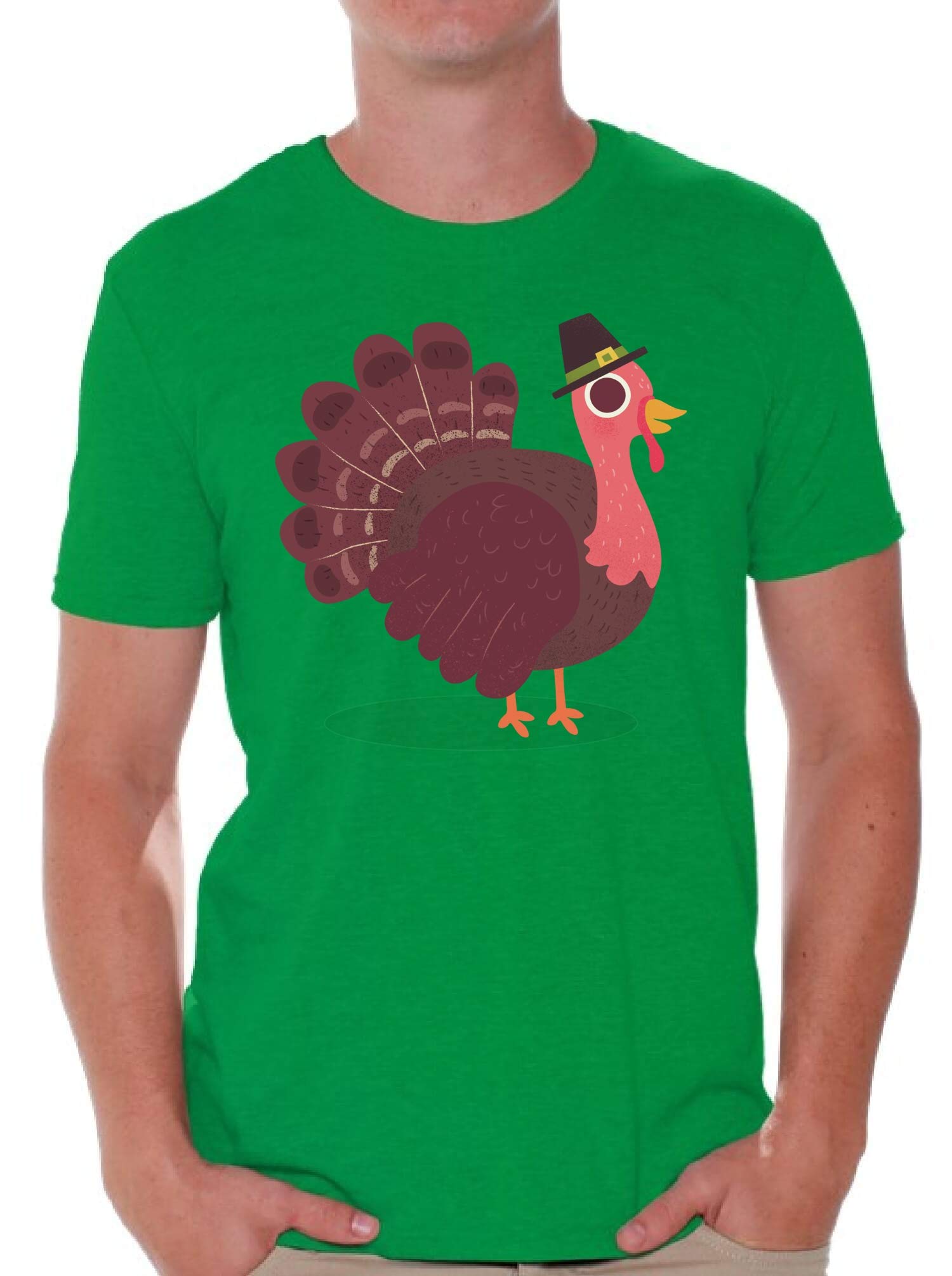 Funny Thanksgiving T-Shirt for Men - Cute Pink Turkey Graphic Tee - Perfect for Family Gatherings, Friendsgiving & Holiday Parties