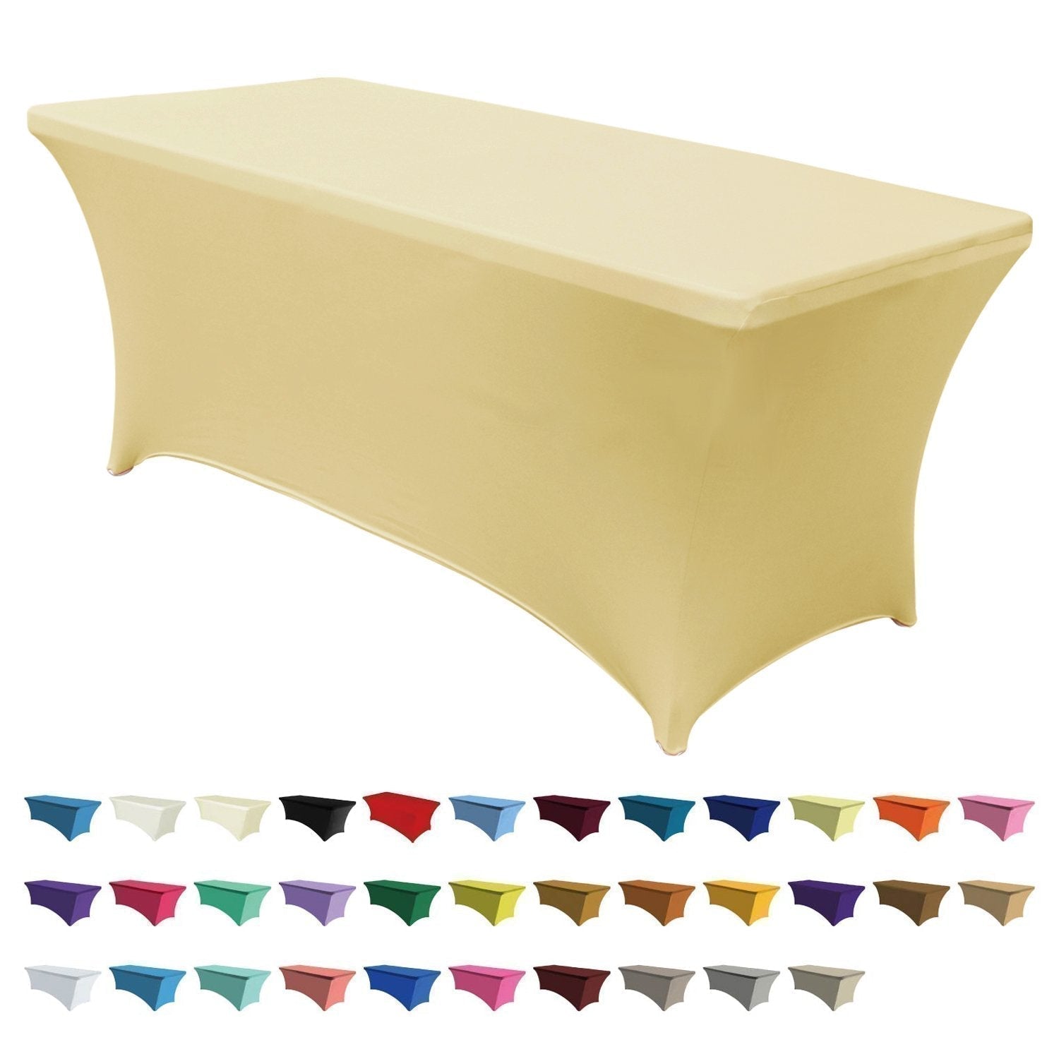 ABCCANOPY Premium Spandex Tablecloths - Stretchable Rectangular Table Cover with Full Encirclement for Dining Room, Party & Event Decor