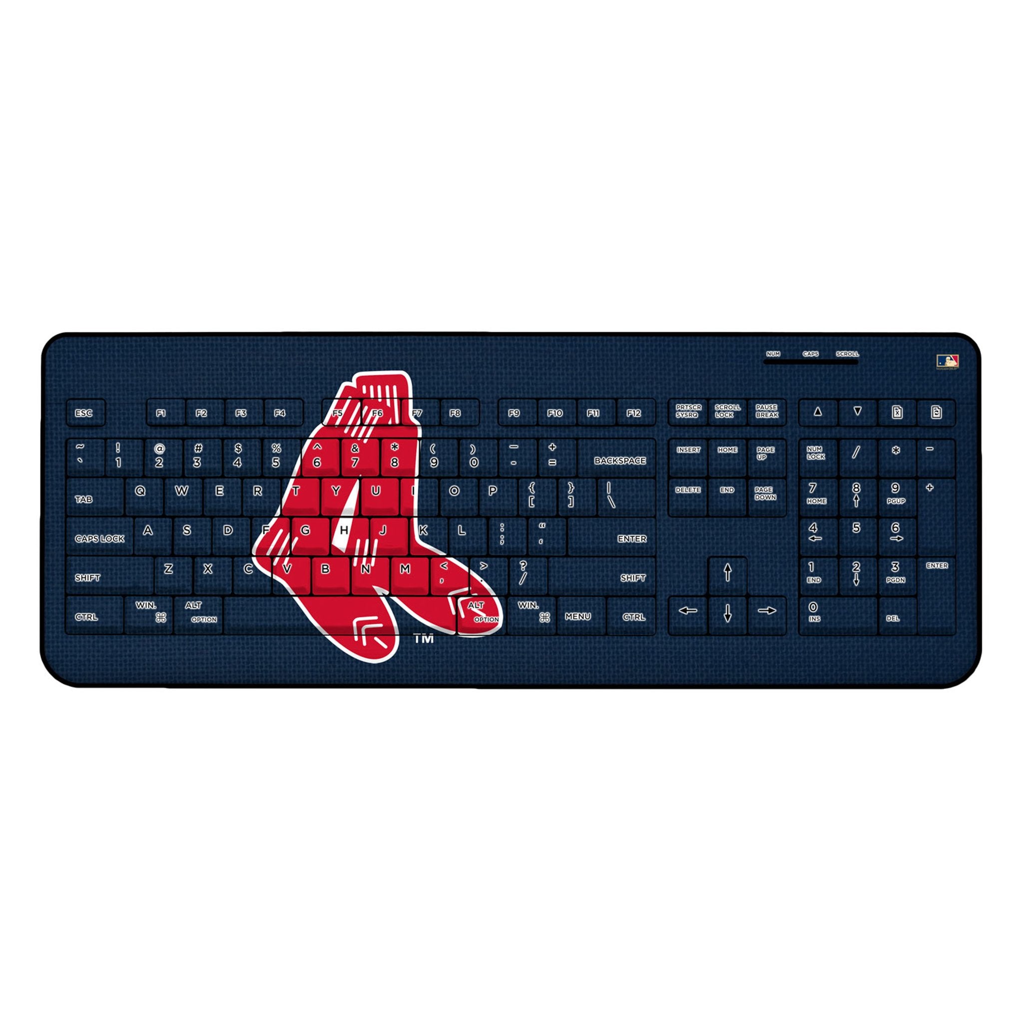 Boston Red Sox 1924-1960 Cooperstown Collection Wireless USB Keyboard - Vintage Baseball Fan Gift for Home & Office Use
