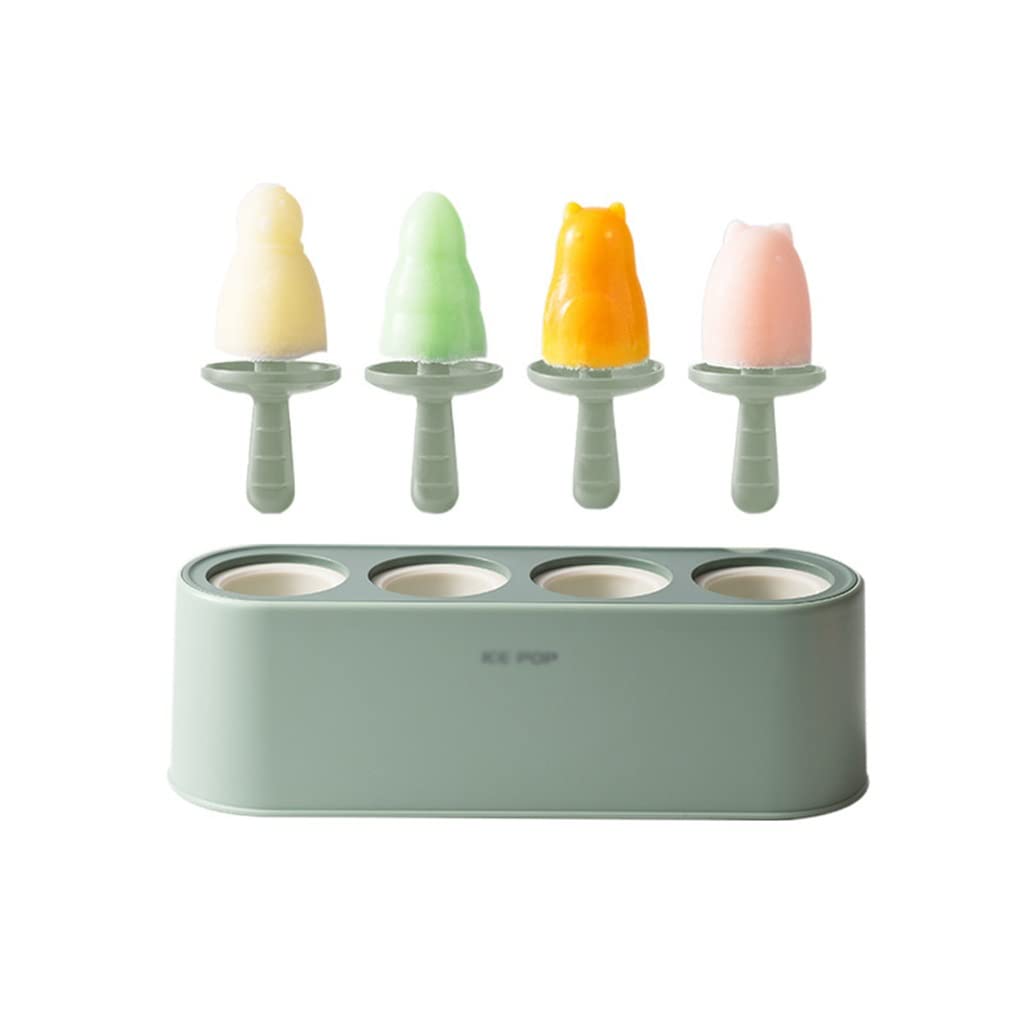Premium Silicone Popsicle Mold Maker - 4 Hole DIY Ice Cream & Dessert Mold Kit for Homemade Frozen Treats (23.5x7.8x7.2cm) - Perfect for Summer Parties, Kids Snacks & Healthy Frozen Yogurt