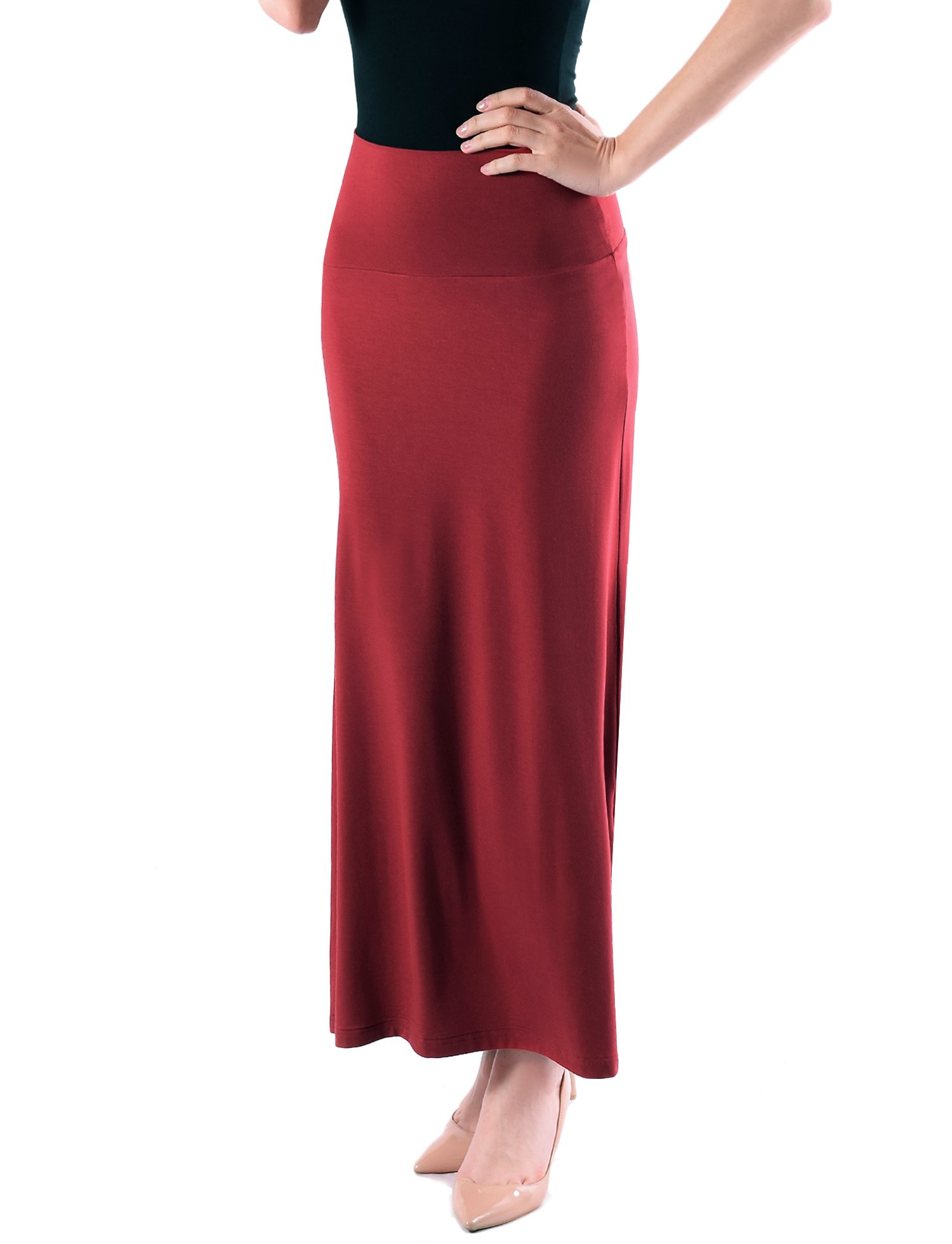 Women's Summer Lightweight Super Soft Solid Maxi Long Skirt - Flowy Beach Skirt for Vacation, Boho Chic Outfit, Casual Dress