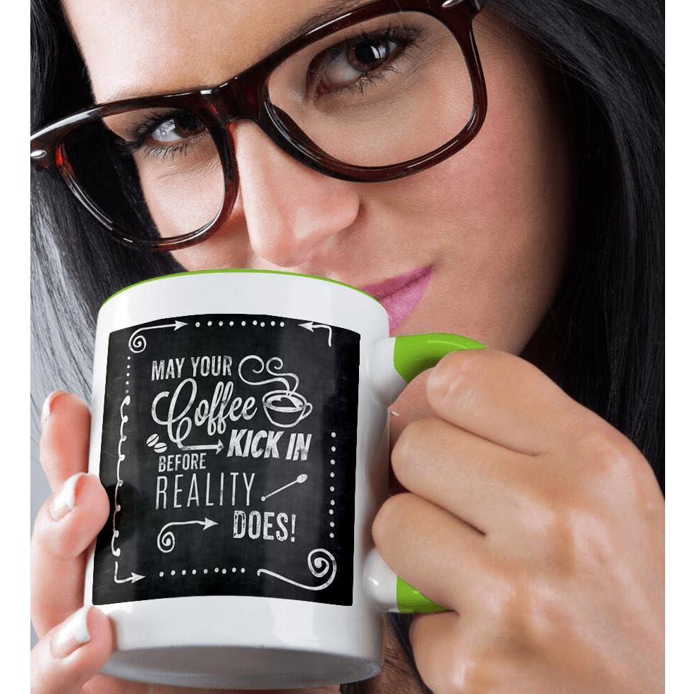 Funny Inspirational Coffee Mug 15oz - Chalkboard Quote Gift for Coffee Lovers