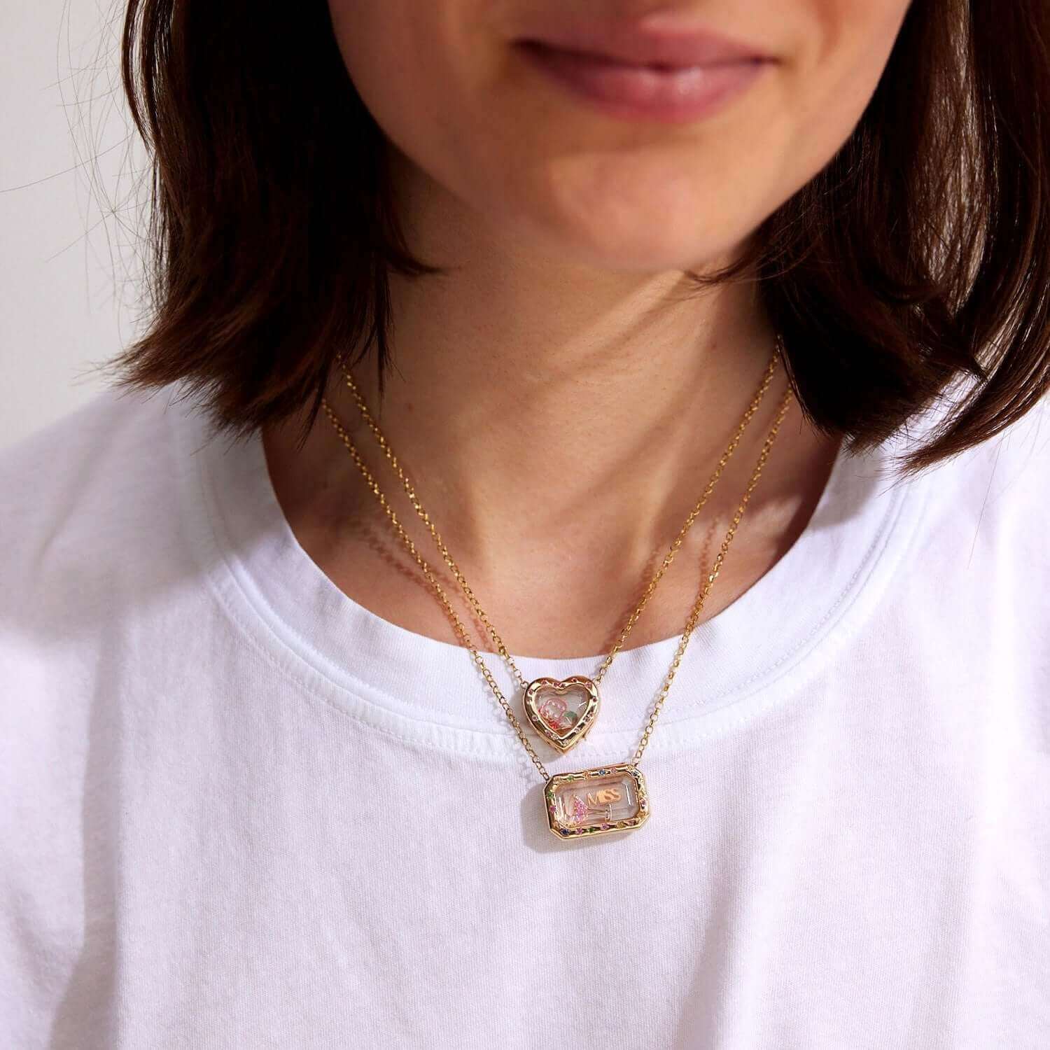 DIY Heart Locket Necklace Charm - Personalized Engravable Jewelry Gift for Women | Romantic Keepsake for Valentine's Day, Anniversary & Mother's Day | JFN2021
