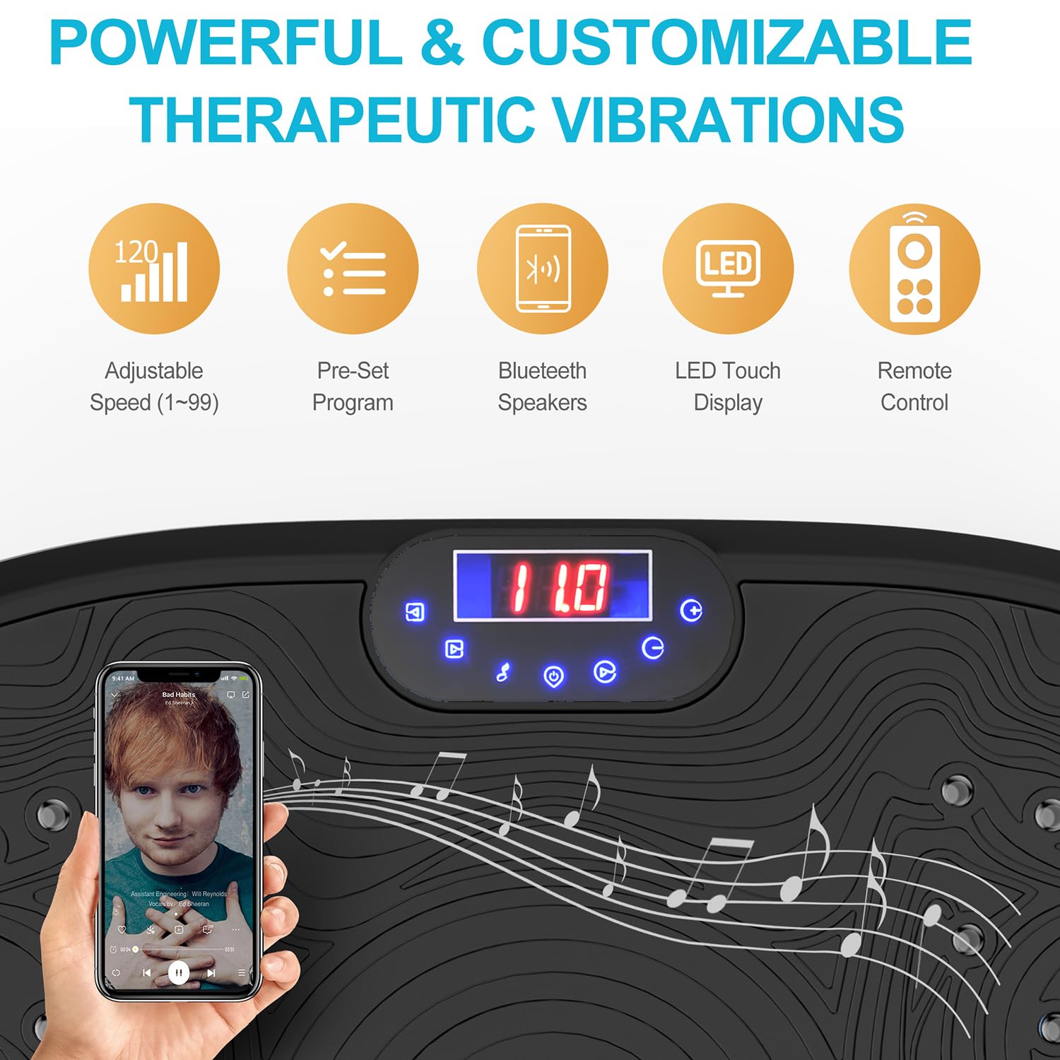 AXV Vibration Plate Exercise Machine - Whole Body Workout Platform for Weight Loss, Toning & Fitness | Power Vibration Technology for Home Gym & Wellness | Perfect for Small Spaces, Post-Workout Recovery & Senior Exercise