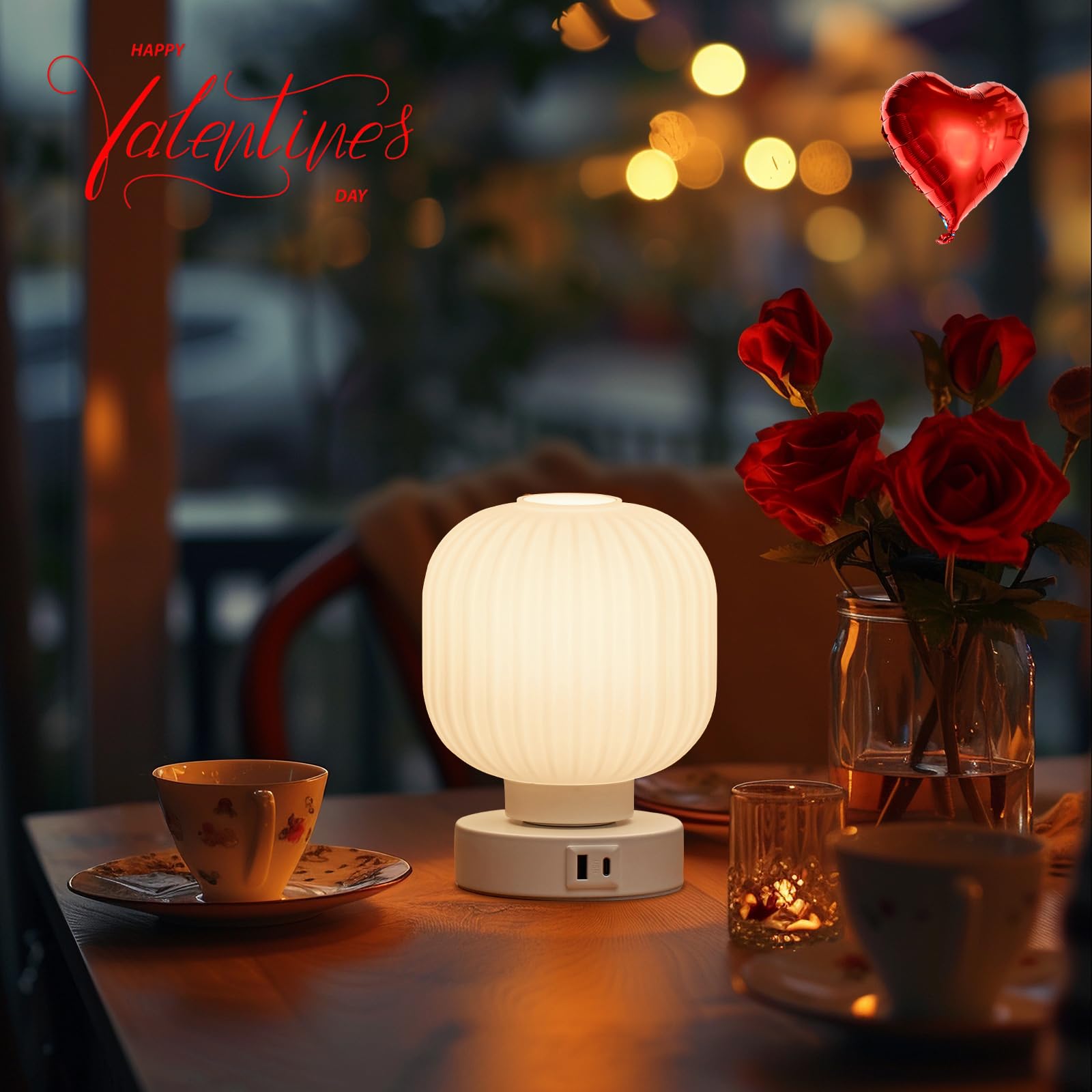 Touch Bedside Table Lamp - 3-Way Dimmable Nightstand Lamp with USB-C & USB-A Charging Ports, 6W LED Bulb Included - Perfect for Bedroom, Living Room & Office Lighting
