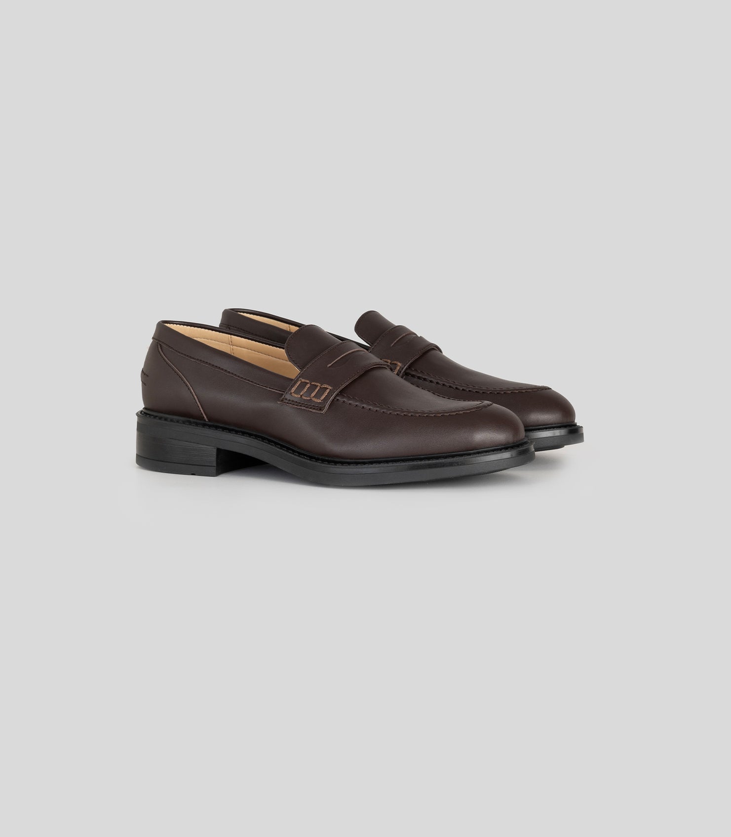 Solari Milano Women's Brown Leather Loafers - Comfortable Slip-On Shoes for Work, Office & Casual Wear