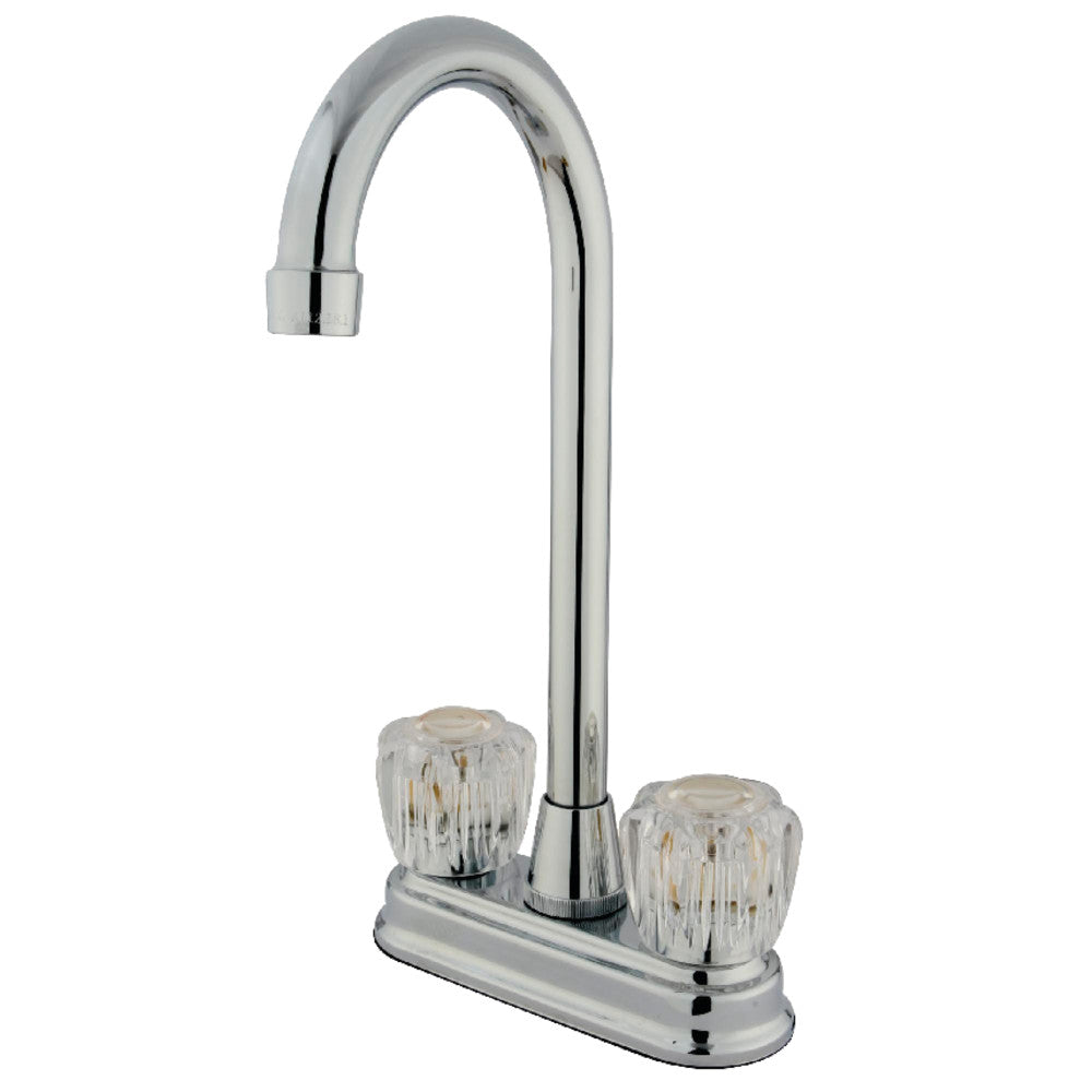 Kingston Brass KB491AC Magellan 4-Inch Centerset Bathroom Sink Faucet with Acrylic Handle - Perfect for Modern Vanities and Powder Rooms