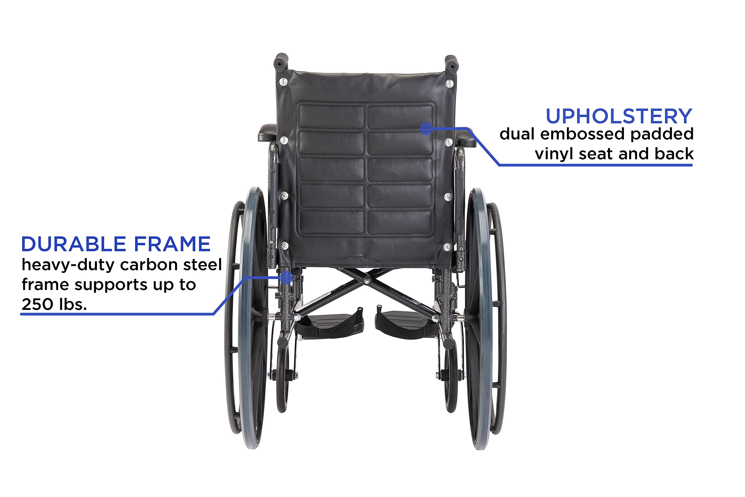 Invacare Tracer EX2 Folding Wheelchair for Adults - 18 Inch Seat with Adjustable Legrests & Full Arms - Lightweight Mobility Aid for Indoor/Outdoor Use