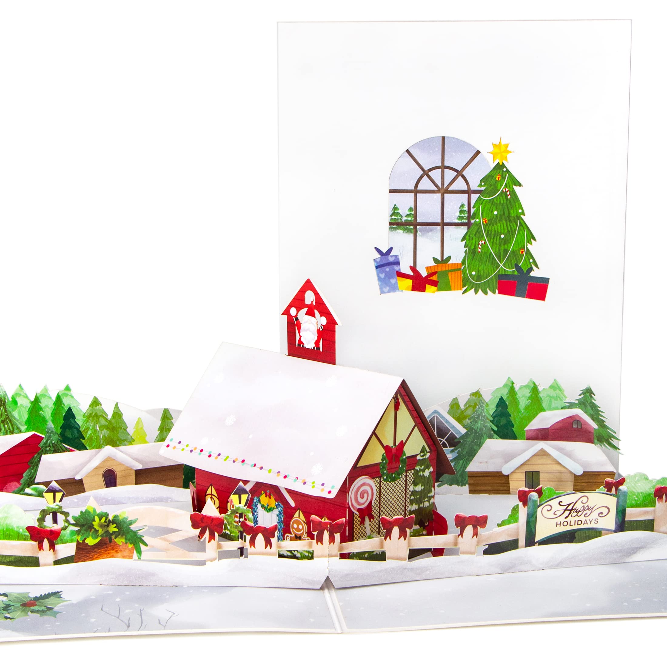 3D Pop Up Christmas Cards with Envelopes - 2 Pack Holiday House & Red Truck Design - Merry Xmas Greeting Cards for Family (Kids, Parents, Grandson, Husband) - Perfect for Holiday Gifts, Office Parties & Festive Home Decor