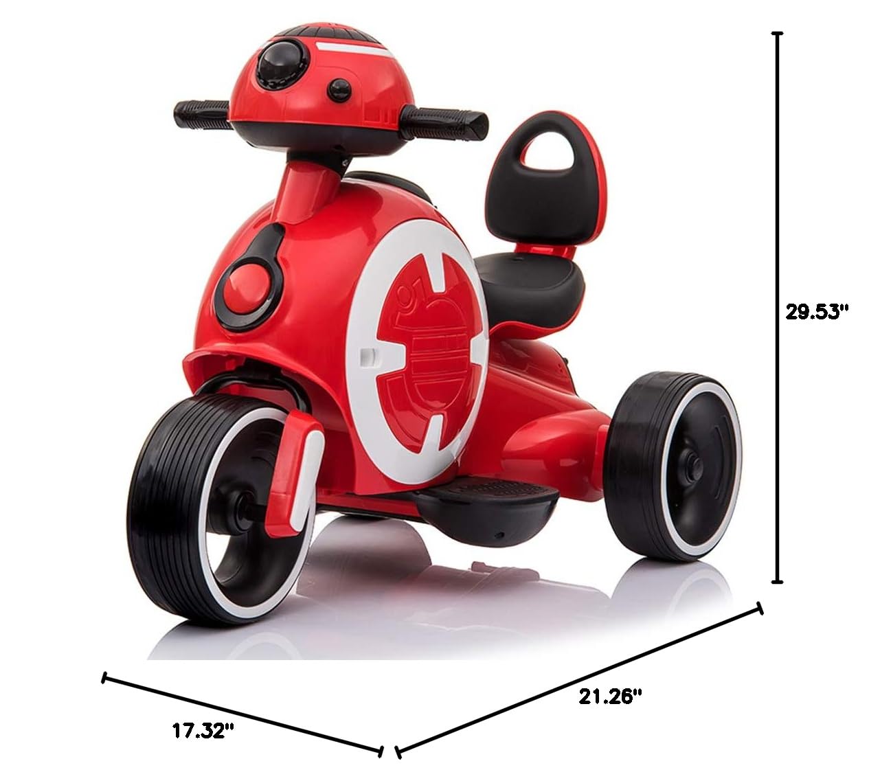 **Kids Electric Motorcycle Ride-On Toy with LED Lights - Red 12V Battery-Powered Tricycle for Boys & Girls Ages 1-4 Years - Outdoor & Indoor Play Vehicle for Birthday Gifts & Backyard Fun**