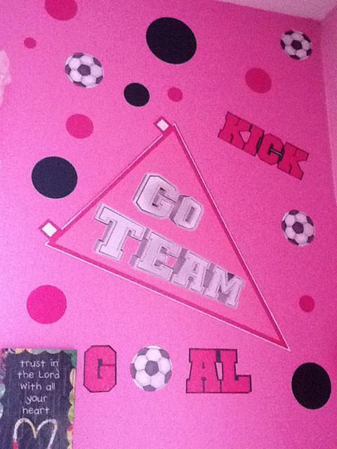 Girls Soccer Wall Decal Stickers - Fun Sports Room Decor for Kids Bedroom, Playroom & Nursery - Perfect for Soccer Lovers & Young Athletes