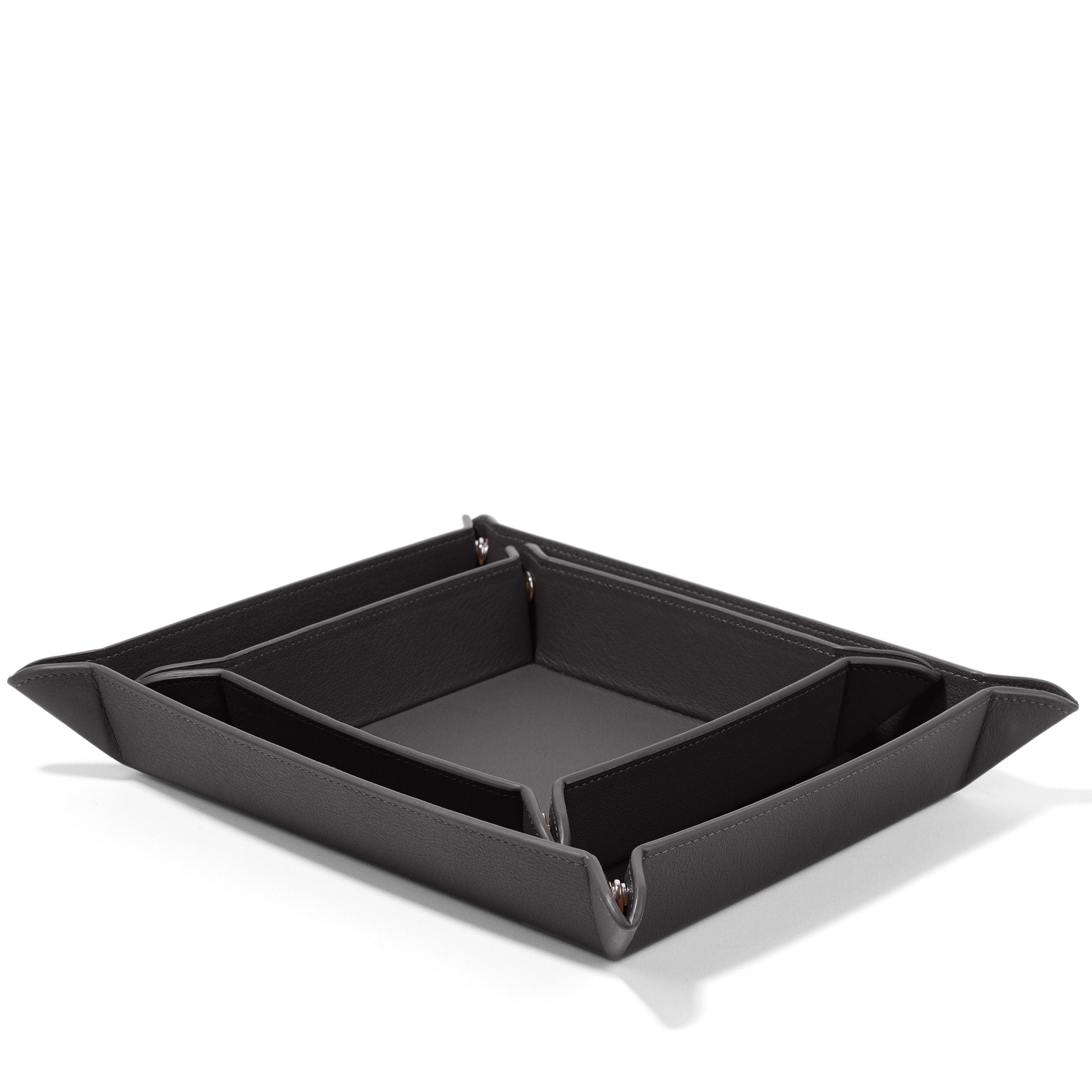 Premium Black Onyx Valet Tray Set - Luxury Organizer for Keys, Wallet & Jewelry | Perfect for Nightstand, Dresser & Entryway Organization