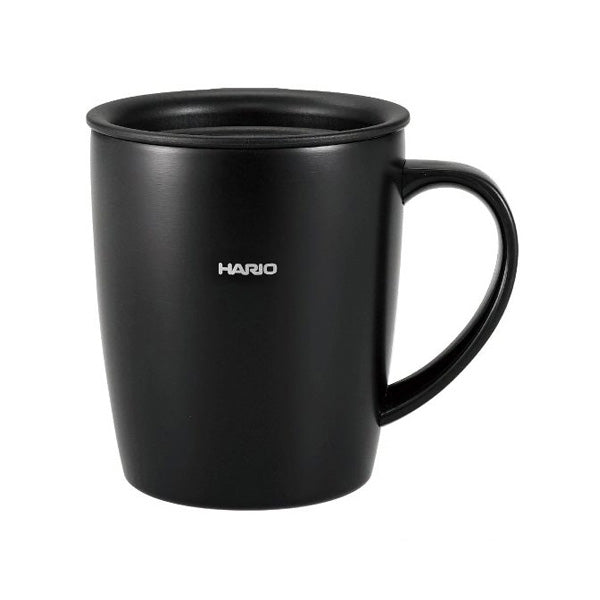 Hario Stainless Steel Insulated Coffee Mug with Lid - 16oz Double Wall Vacuum Travel Tumbler for Hot & Cold Drinks - Perfect for Office, Commuting, and Outdoor Adventures