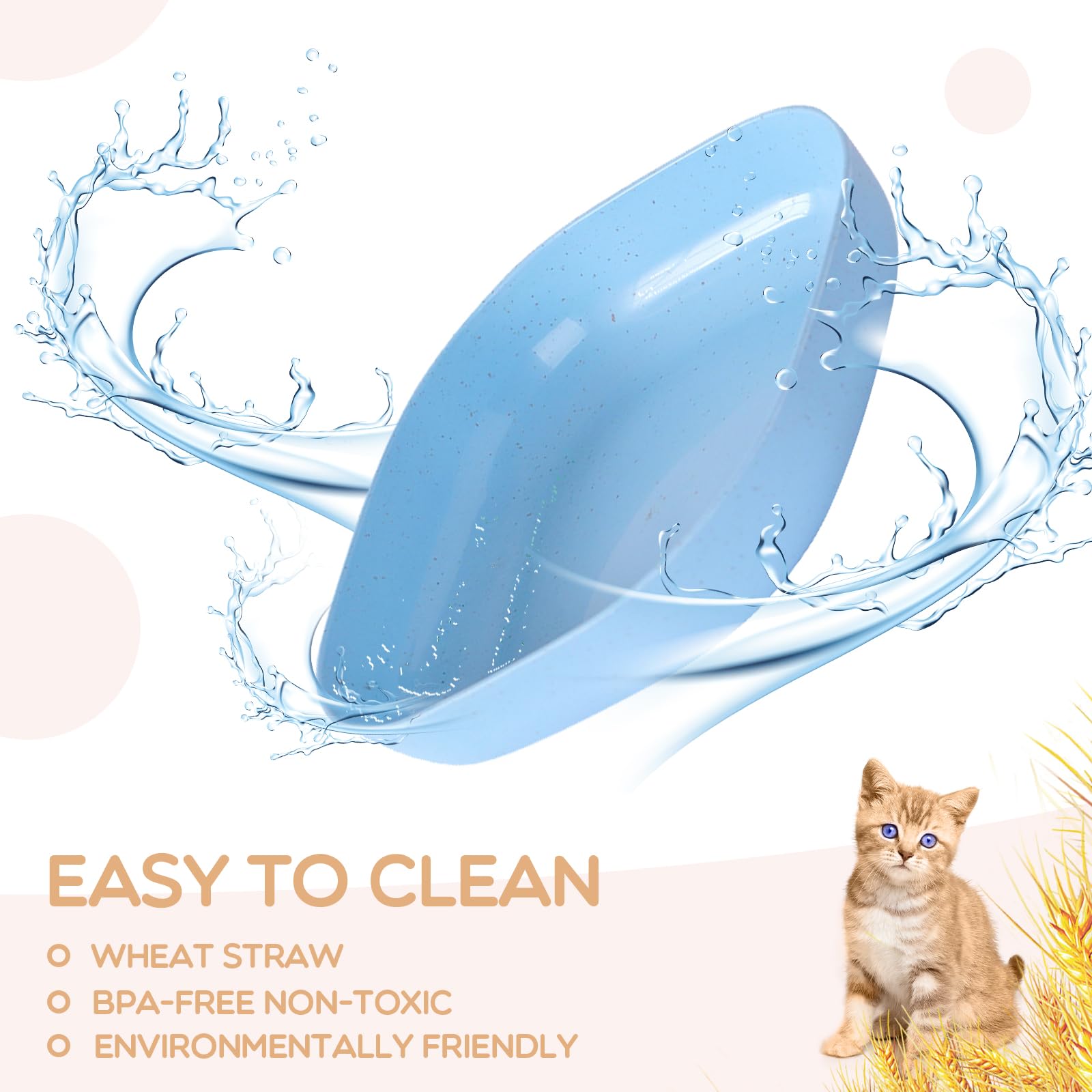 HMDZMR 6 Inch Shallow Cat Food Bowls - 4Pcs Whisker Fatigue Free Cat Dishes for Kittens & Short Legged Cats - Perfect for Wet Food & Easy Feeding at Home or Travel