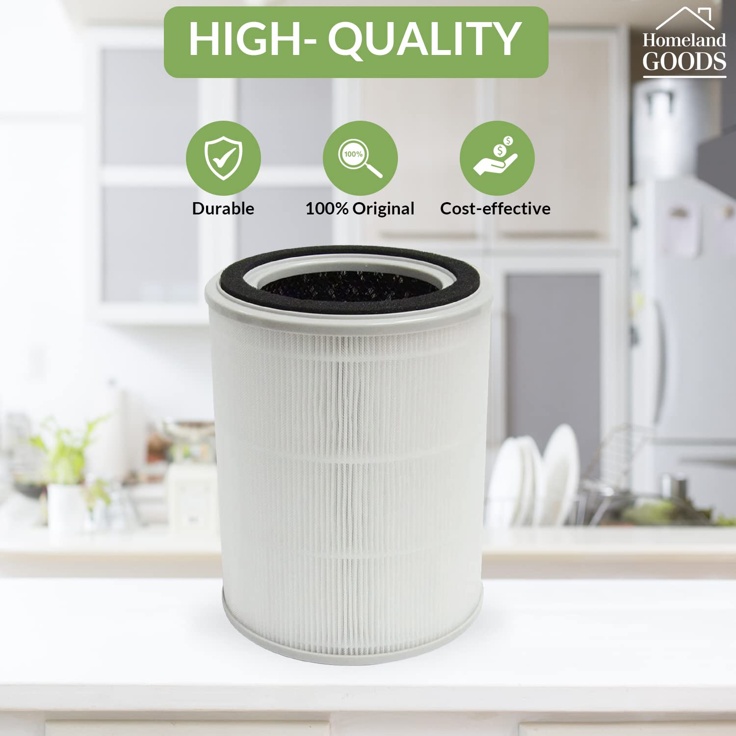Toppin TPAP001 Air Purifier Replacement Filter - 4-in-1 Pre-Filter with H13 True HEPA Technology & Allergen Absorber (1 Pack) - Ideal for Home, Office, and Allergy Relief