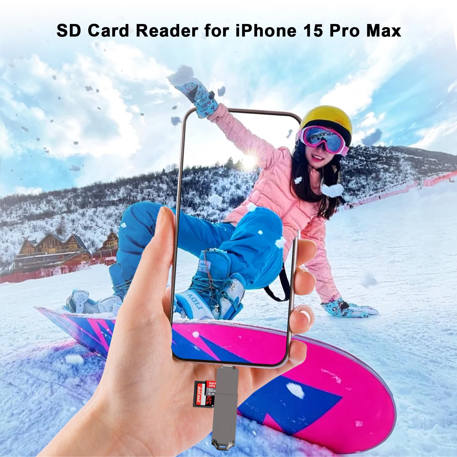 FUHAYA USB C & USB 3.0 SD Card Reader - Dual Port Memory Card Adapter for SD/Micro SD/SDHC/SDXC - Compatible with iPhone 15 Series, MacBook, iPad Pro, Samsung Galaxy S24/S23/S22 - Perfect for Photography, Data Transfer & Mobile Storage Expansion