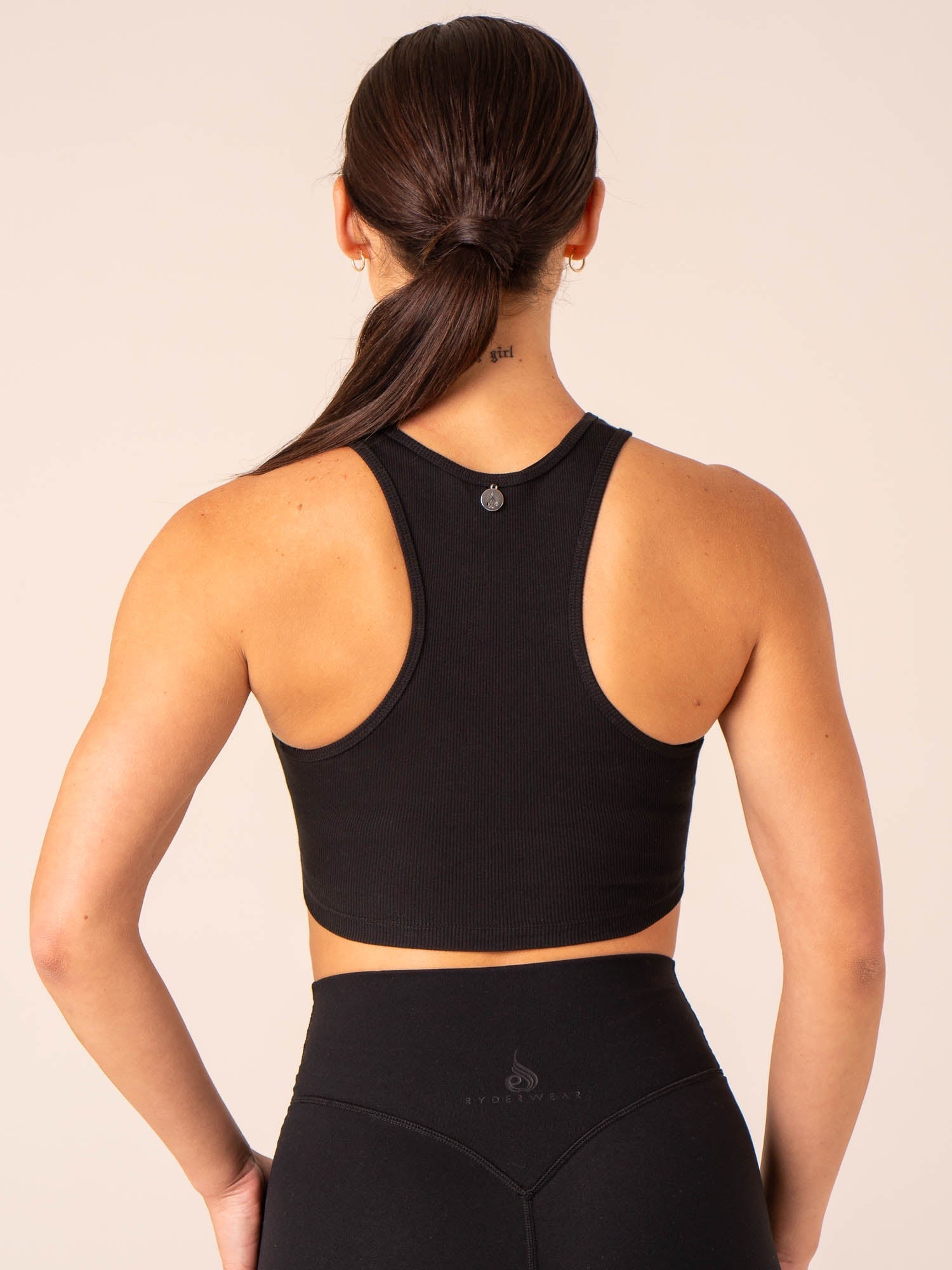 Tempo Rib Tank Top for Women - Soft Stretch Black Workout Shirt | Gym, Yoga, Running & Casual Wear