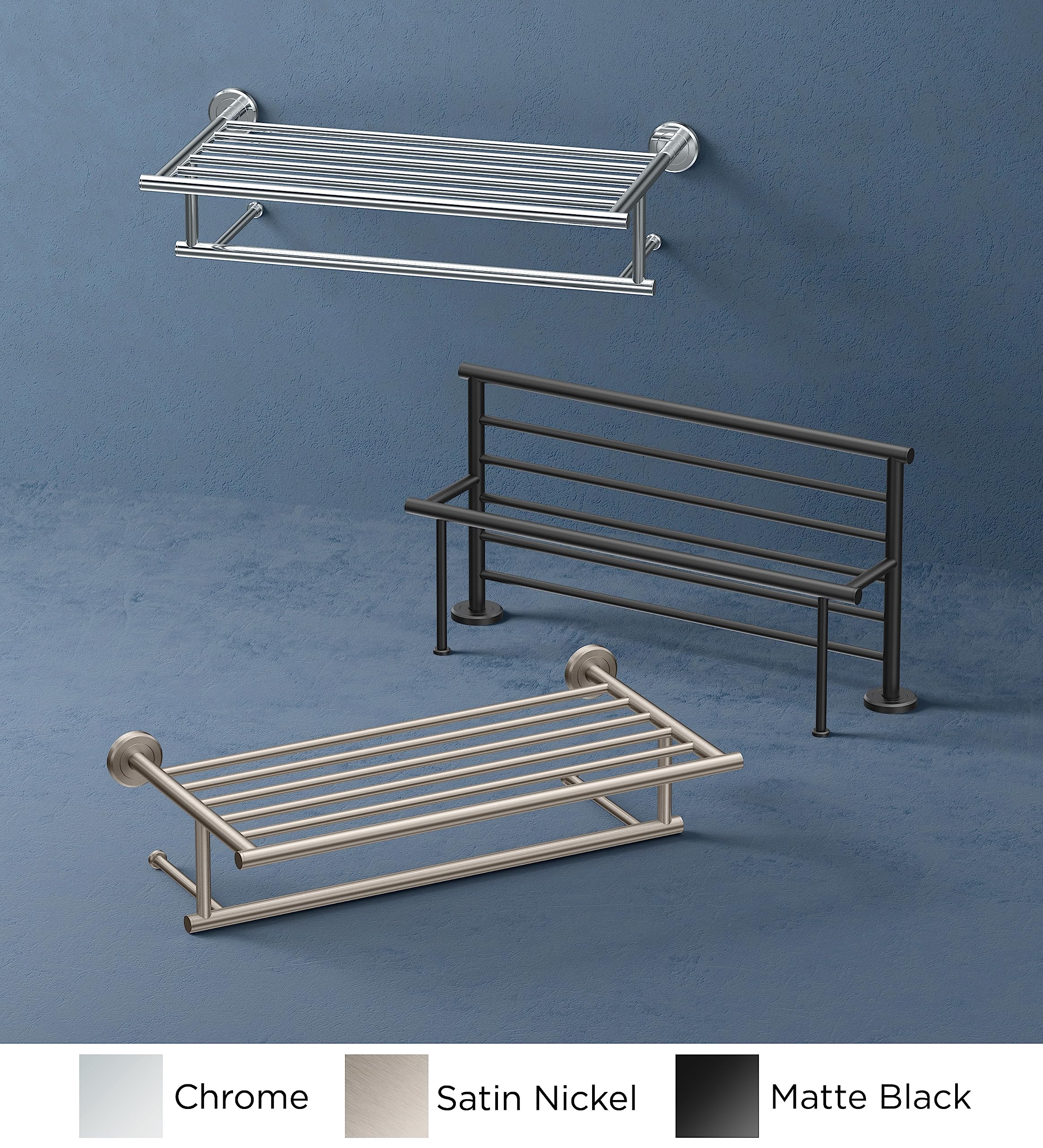 Gatco 1818C Latitude II Minimalist Chrome Towel Rack - 19.75