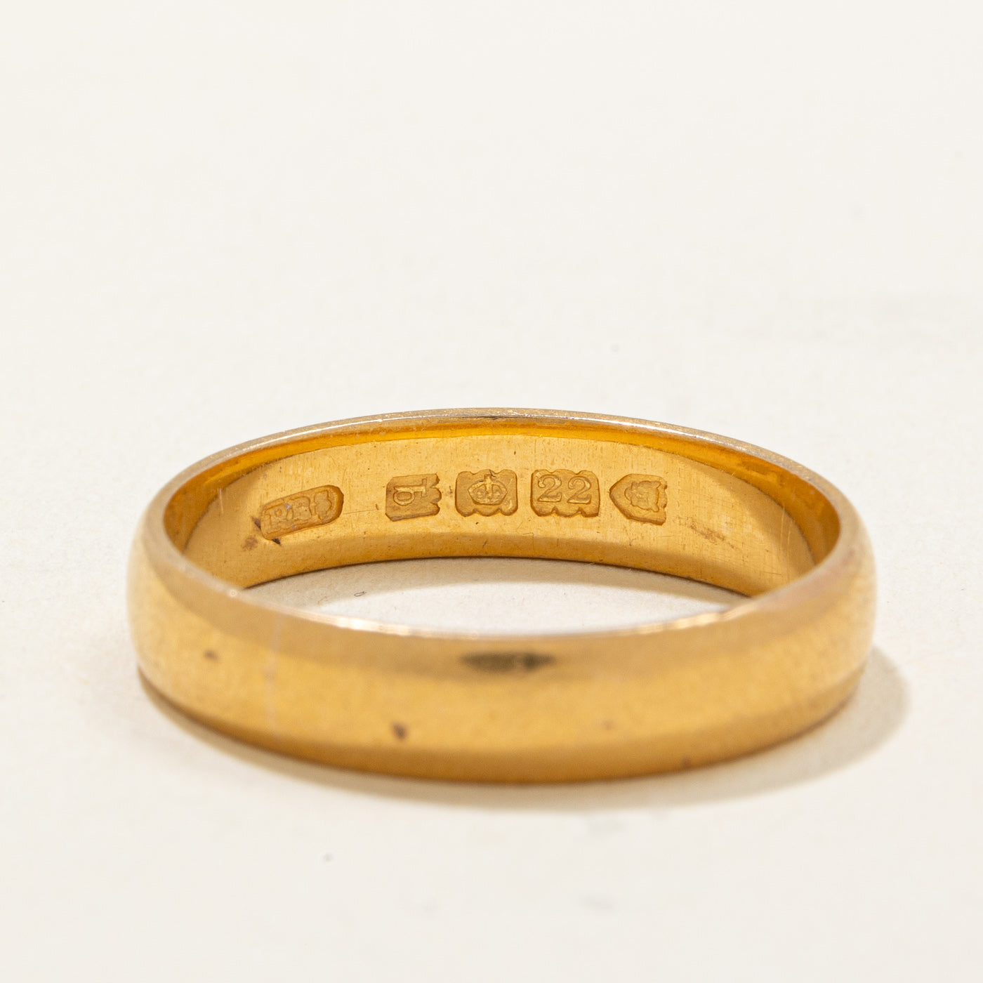 22k Yellow Gold 1911 London Wedding Band Ring - 4.60mm Width - Size 10.25 - Perfect for Classic Weddings, Anniversaries & Special Occasions