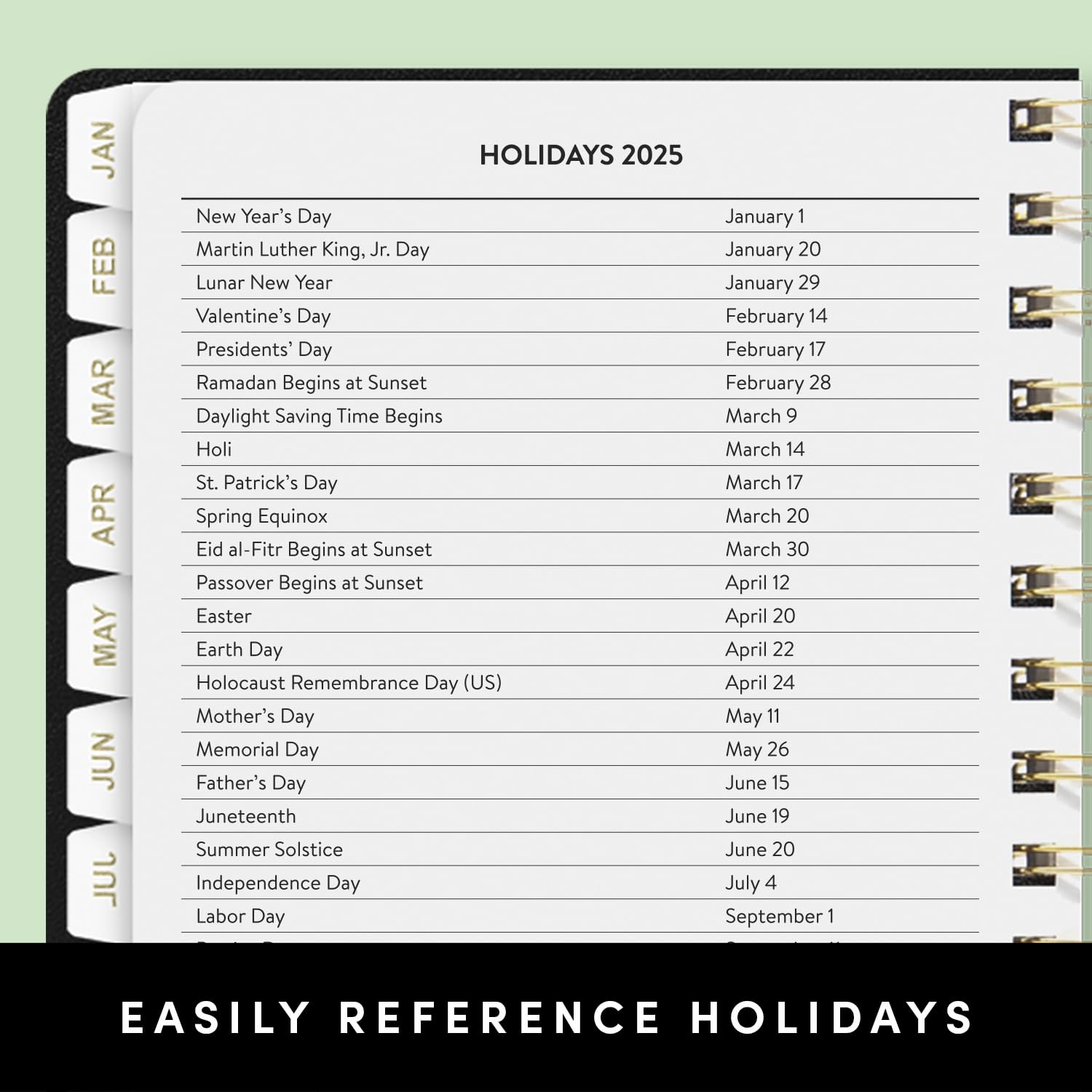 PAPERAGE 2025 Weekly & Monthly Spiral Planner - 12 Month Academic Calendar (Jan-Dec 2025), 5.5