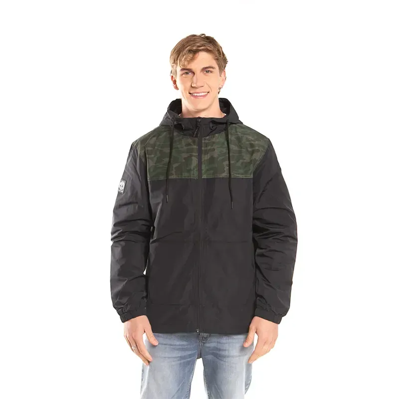 Rusty Infraux Black Green Windbreaker Jacket - Lightweight Water-Resistant Outdoor Sports & Casual Wear for Men and Women