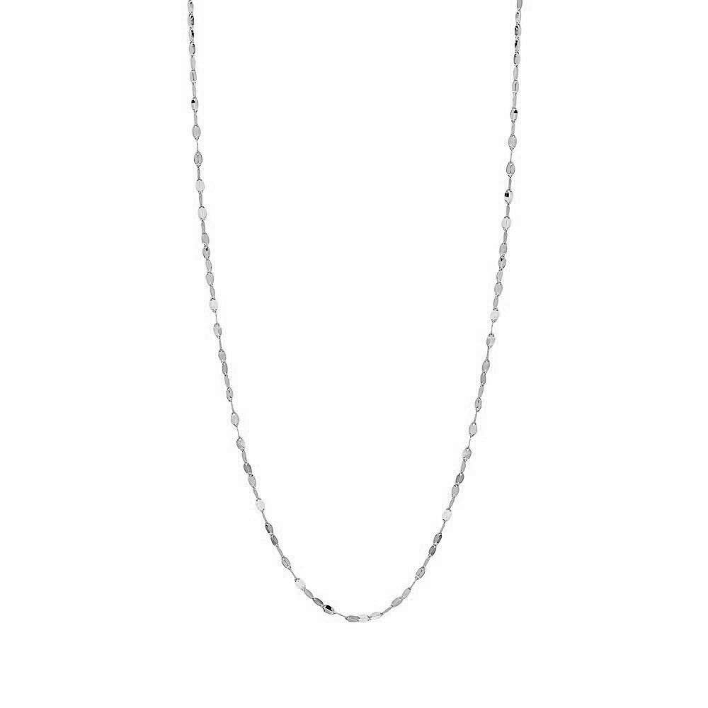18K Solid Gold 2.0MM Diamond Cut Mirror Chain Necklace & Anklet Set - Unisex 10