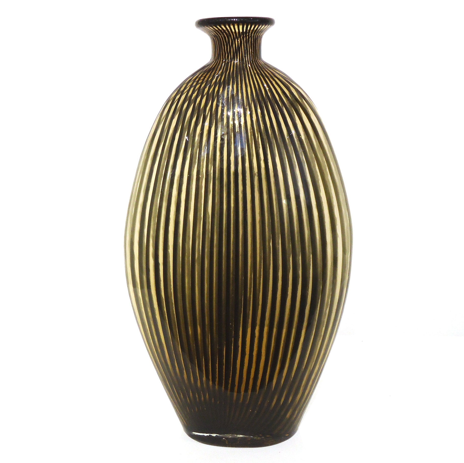 Elegant Green Stripe Vase - Modern Ceramic Home Decor for Living Room, Dining Table, or Wedding Centerpiece