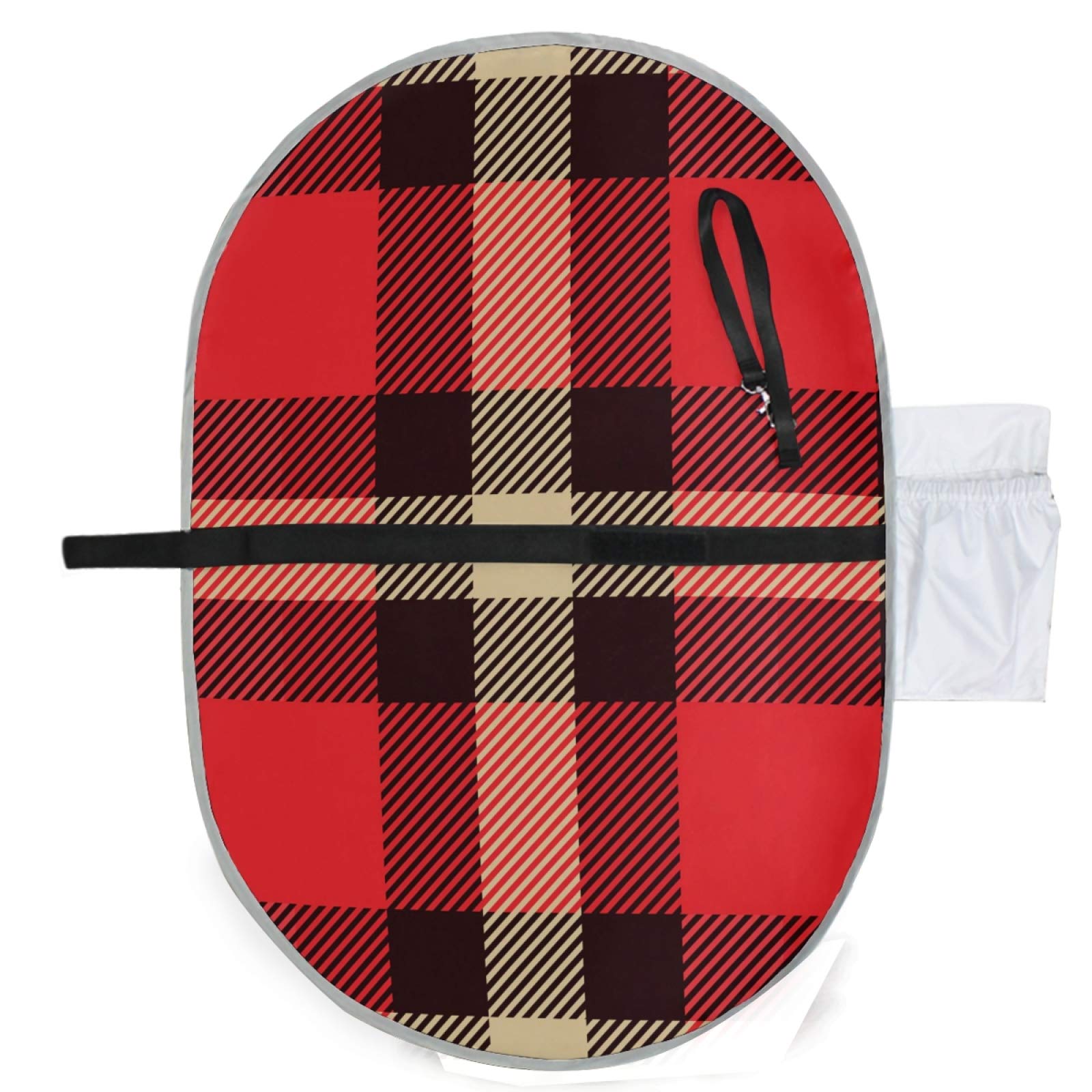 Portable Waterproof Travel Changing Pad - Tartan Plaid Design for Baby Diaper Changing On-The-Go | Perfect for Nursery, Car, Stroller & Outdoor Use