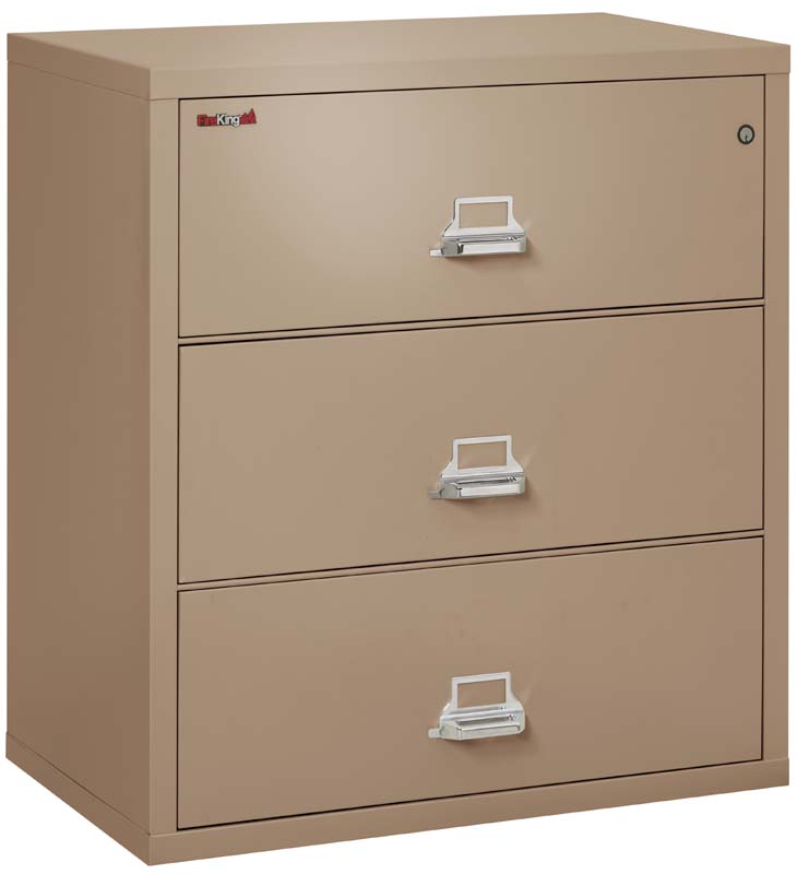 FireKing 3-Drawer 38-Inch Wide Lateral Fireproof File Cabinet - Secure Document Storage for Office & Home Use
